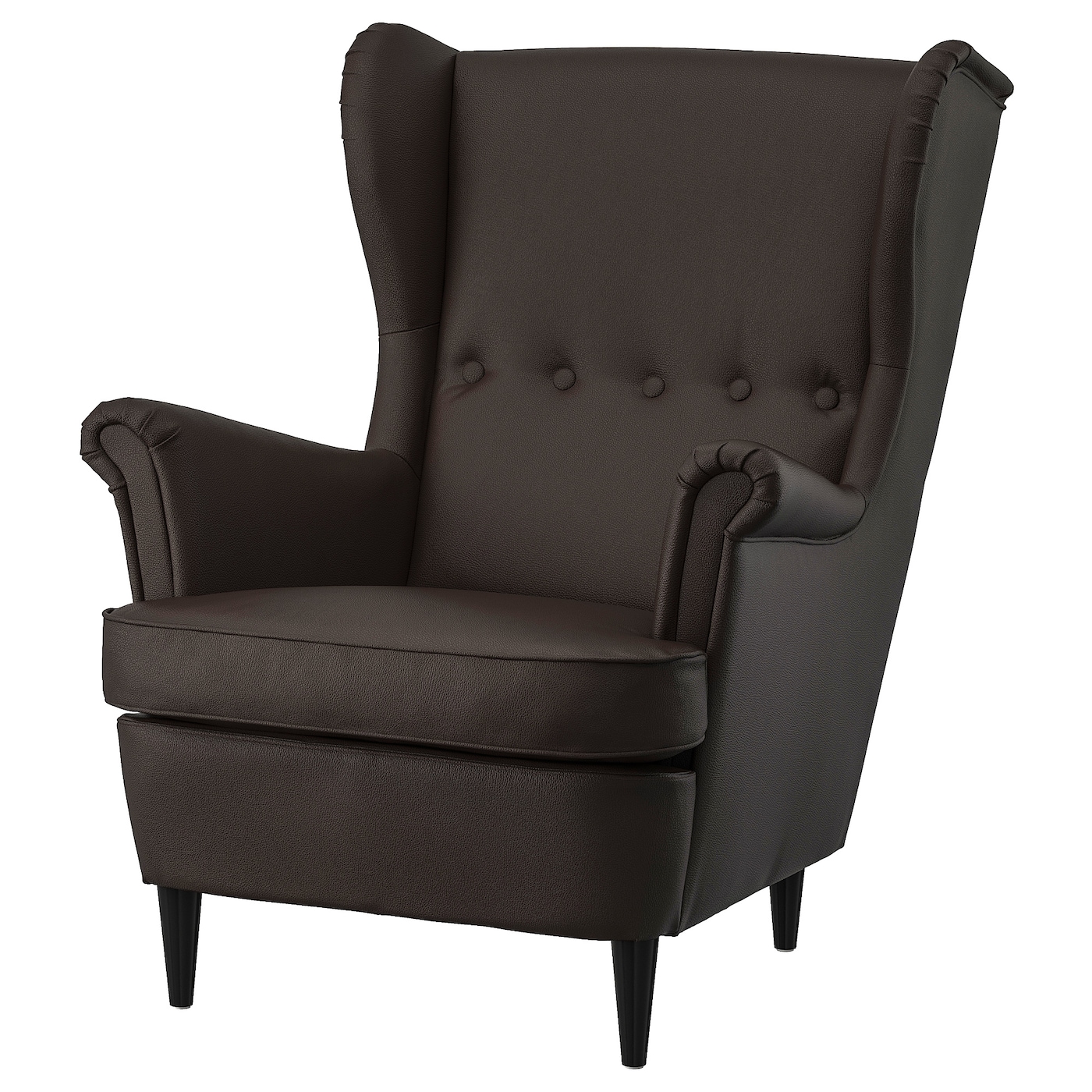IKEA STRANDMON fotel uszak, Grann/Bomstad ciemnobrązowy, Szerokość: 82 cm