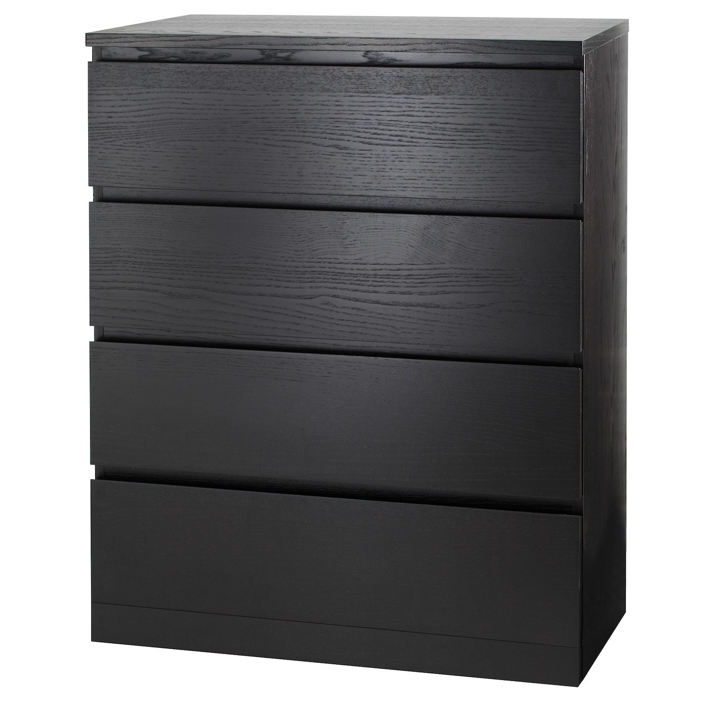 IKEA MALM komoda, 4 szuflady, czarnobrąz, 80x100 cm