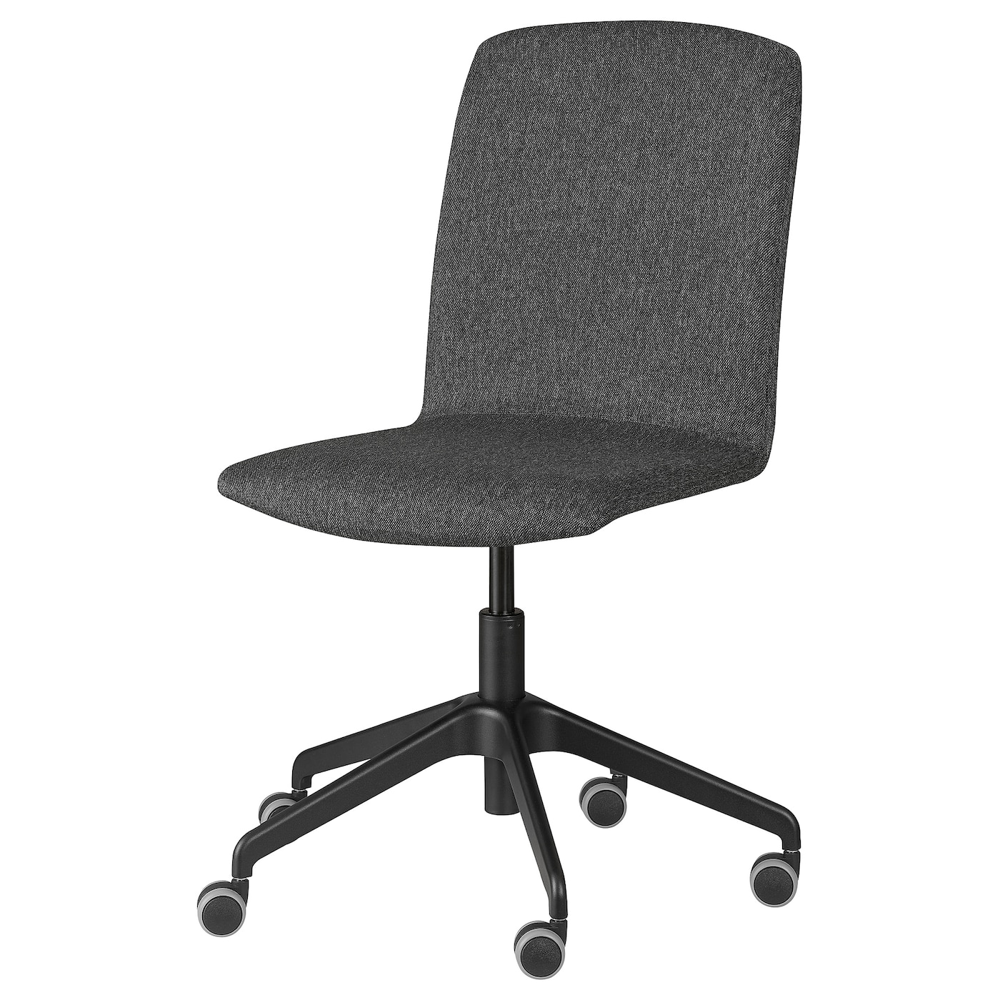 IKEA ERFJÄLLET krzesło obrotowe na kółkach, Gunnared ciemnoszary/czarny, Głębokość: 59 cm