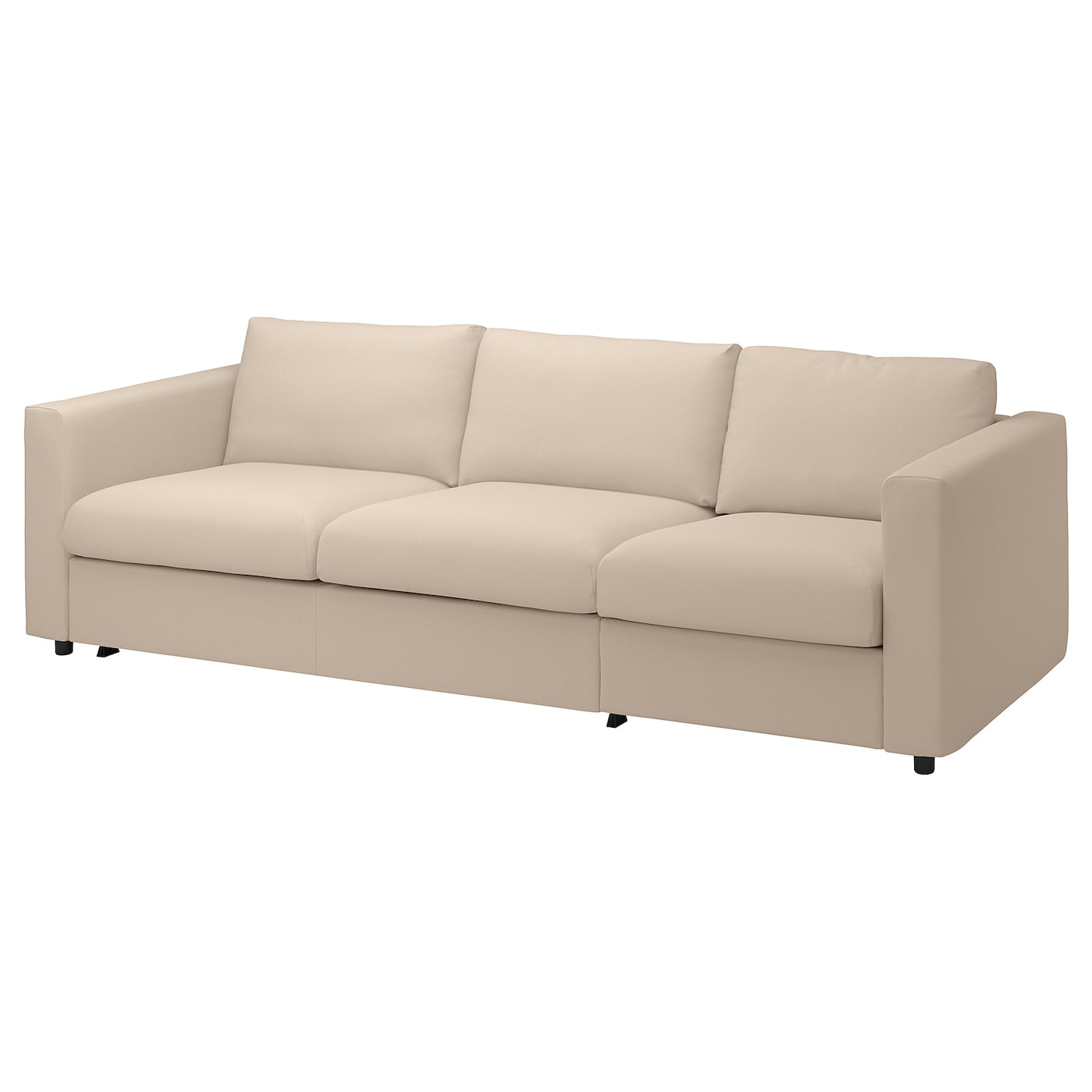 IKEA VIMLE sofa 3-osobowa, rozkładana, Hallarp beżowy, Wysokość łóżka: 53 cm