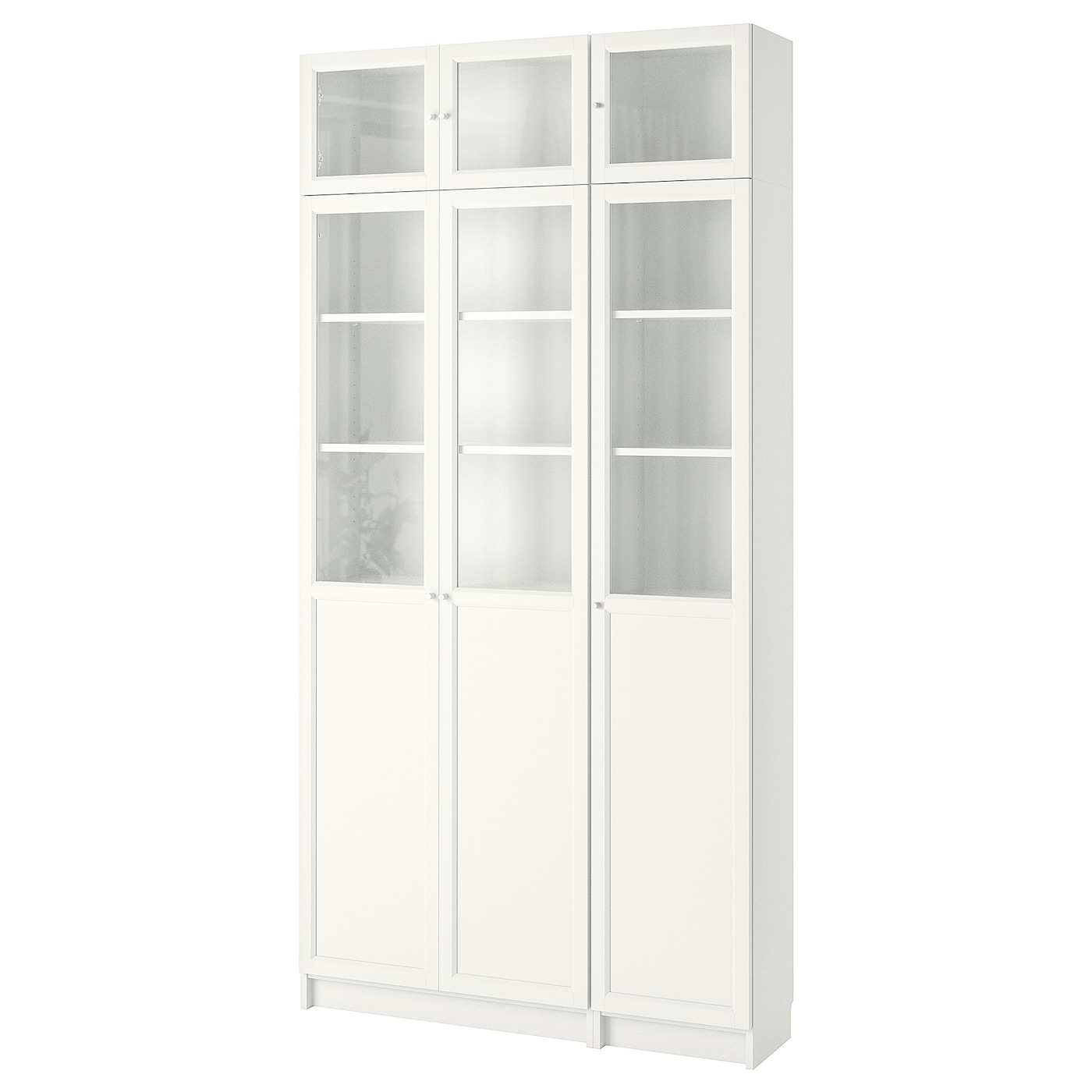 IKEA BILLY / OXBERG regał, biały/szkło, 120x30x237 cm