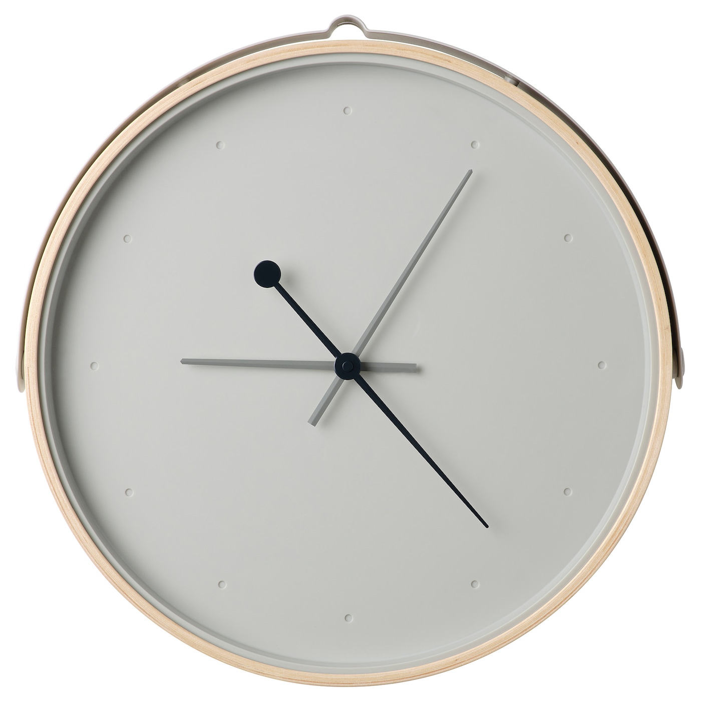 IKEA ROTBLÖTA zegar ścienny, okleina jesionowa/jasnoszary, 42 cm