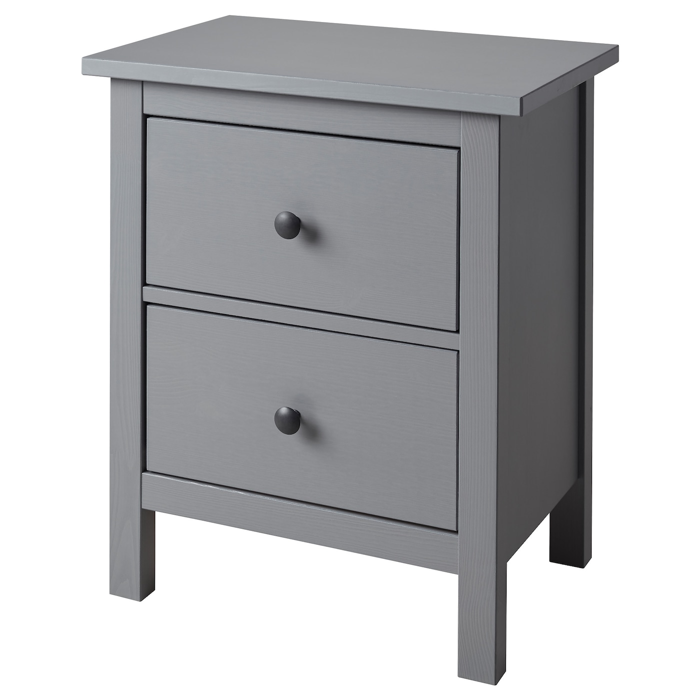 IKEA HEMNES komoda, 2 szuflady, szary bejcowane, 54x66 cm