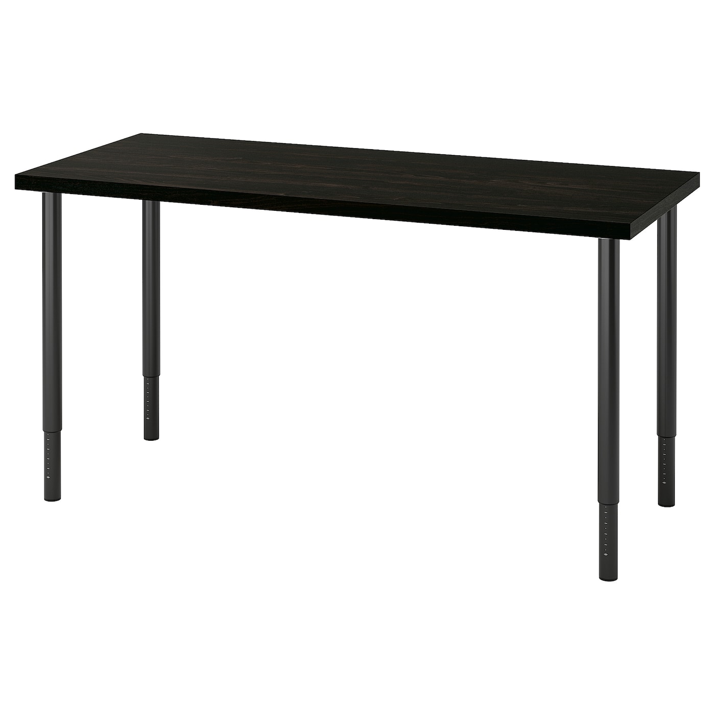 IKEA LAGKAPTEN / OLOV biurko, czarnybrąz/czarny, 140x60 cm