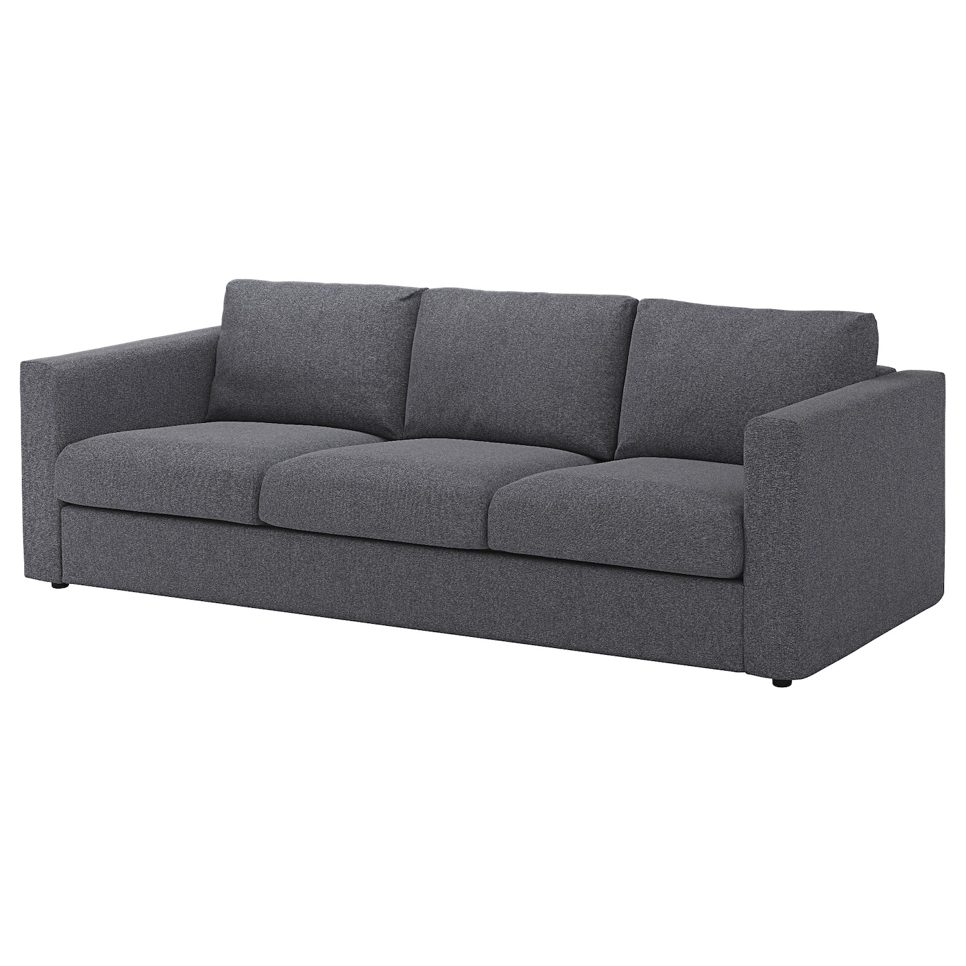 IKEA VIMLE sofa 3-osobowa, Gunnared średnioszary, Wysokość z poduchami oparcia: 83 cm