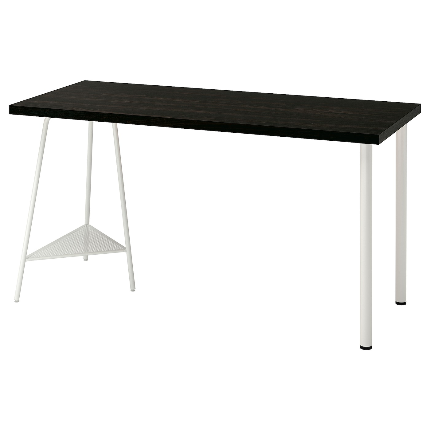 IKEA LAGKAPTEN / TILLSLAG biurko, czarnybrąz/biały, 140x60 cm