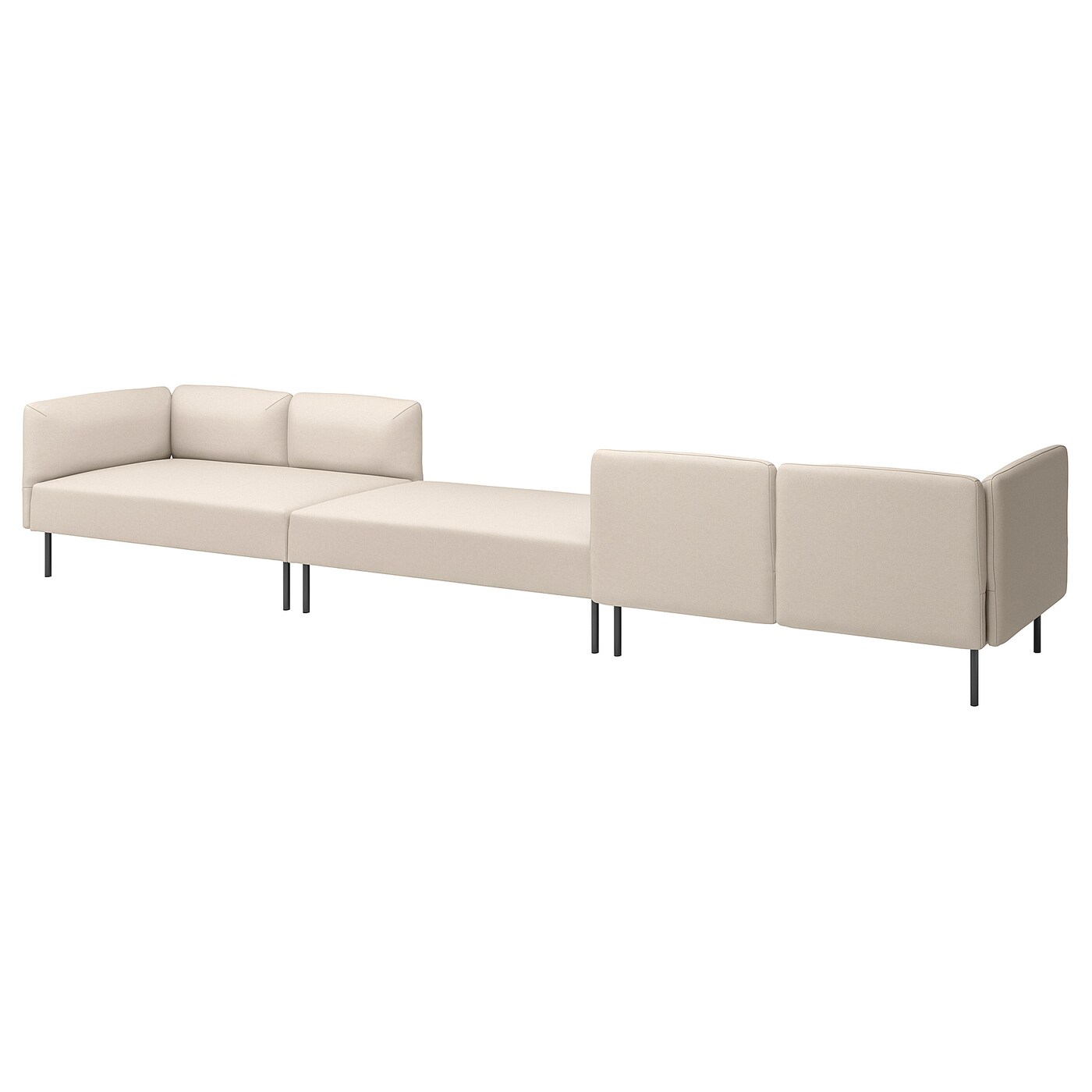 IKEA LILLEHEM 6-osobowa sofa modułowa, Vissle/beżowy metal, Szerokość: 440 cm