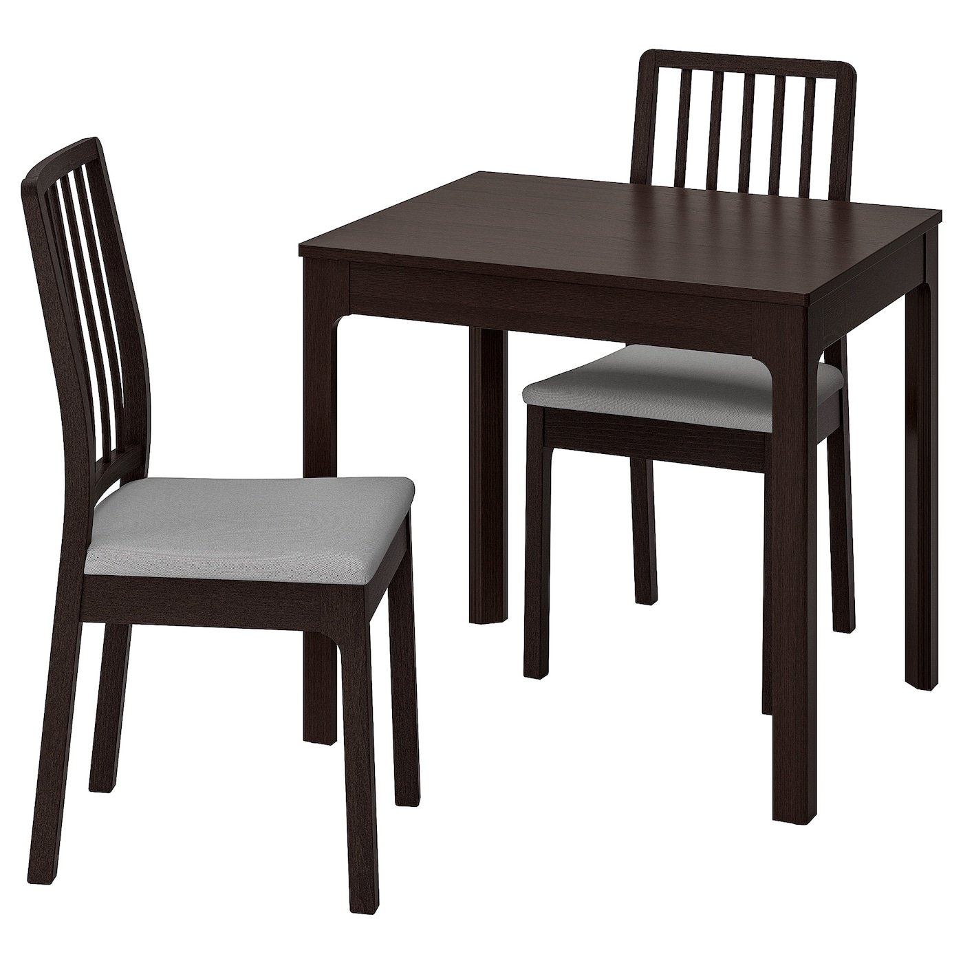 IKEA EKEDALEN / EKEDALEN stół i 2 krzesła, ciemnobrązowy/Orrsta jasnoszary, 80/120 cm