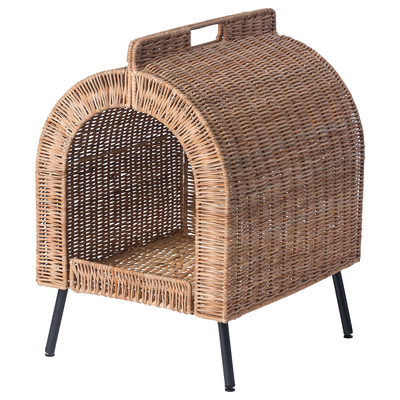 IKEA UTSÅDD domek dla kota, na nóżkach, rattan, Szerokość: 36 cm