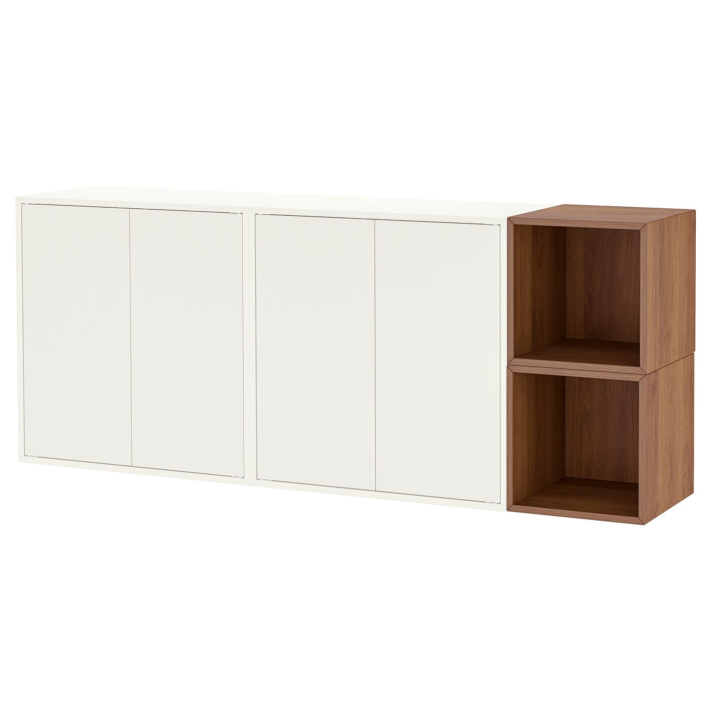 IKEA EKET kombinacja szafek ściennych, biały/orzech, 175x35x70 cm