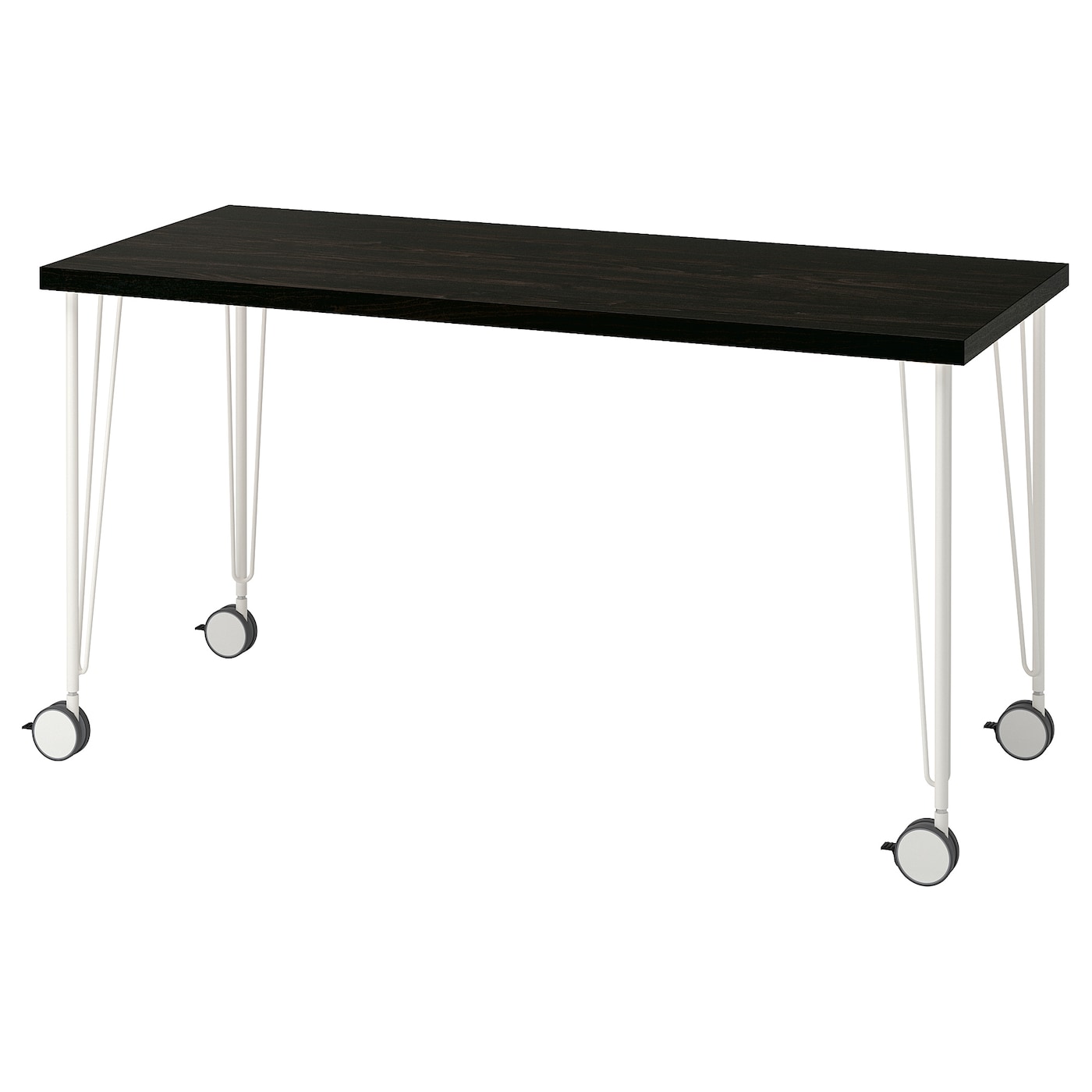 IKEA LAGKAPTEN / KRILLE biurko, czarnybrąz/biały, 140x60 cm
