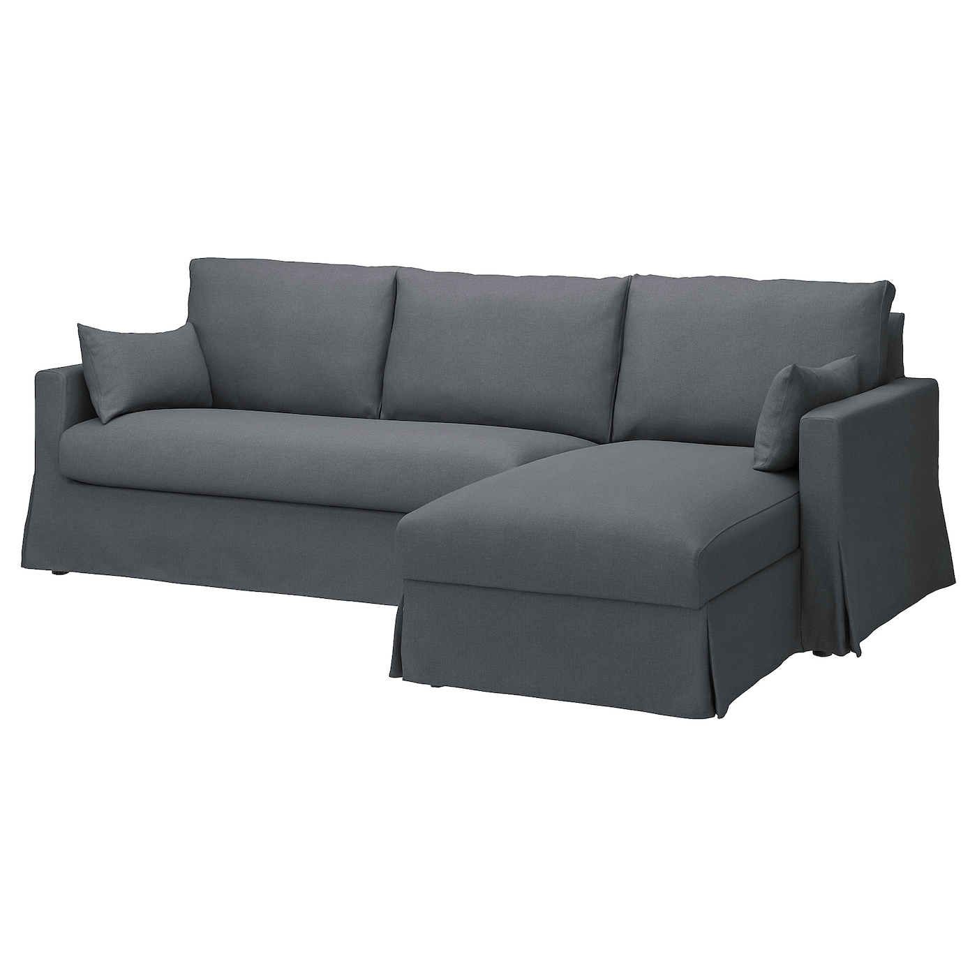 IKEA HYLTARP sofa 3o z szezlongiem, prawy, Gransel szary, Wysokość z poduchami oparcia: 91 cm