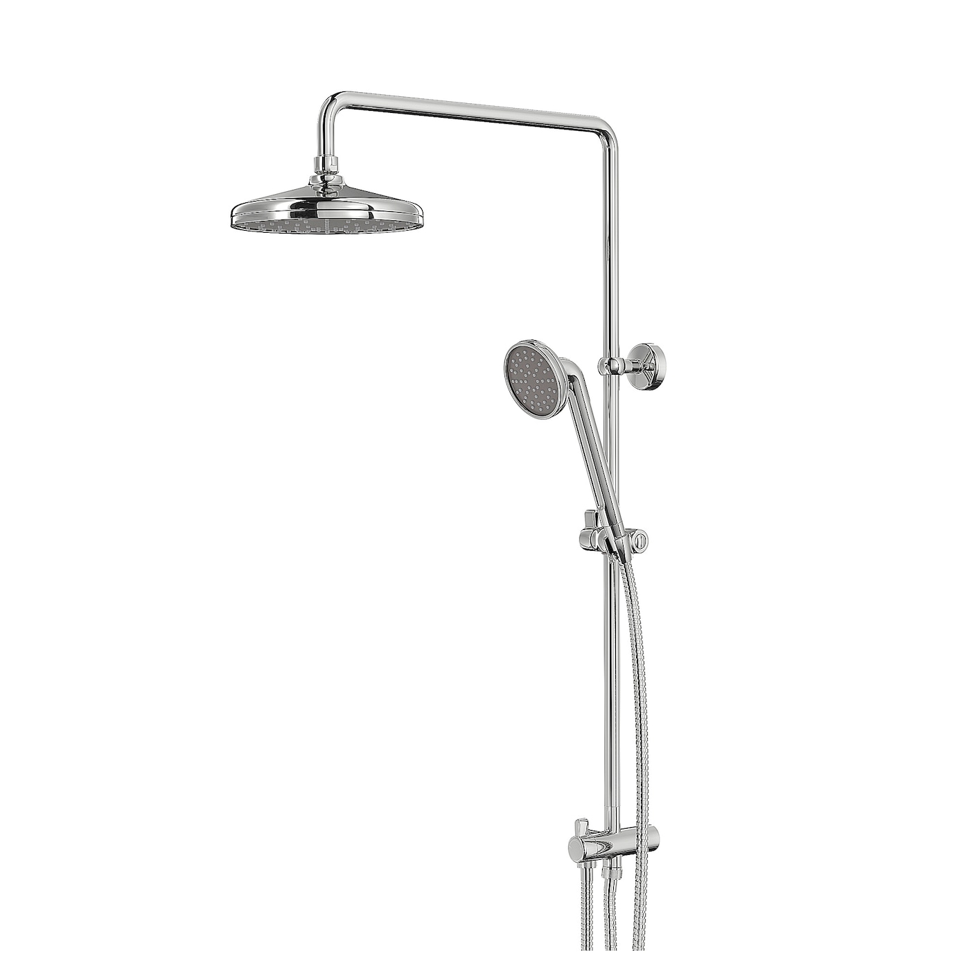 IKEA VOXNAN Zestaw prysznicowy z deszczownicą, chrom, Średnica prysznica ręcznego: 90 mm