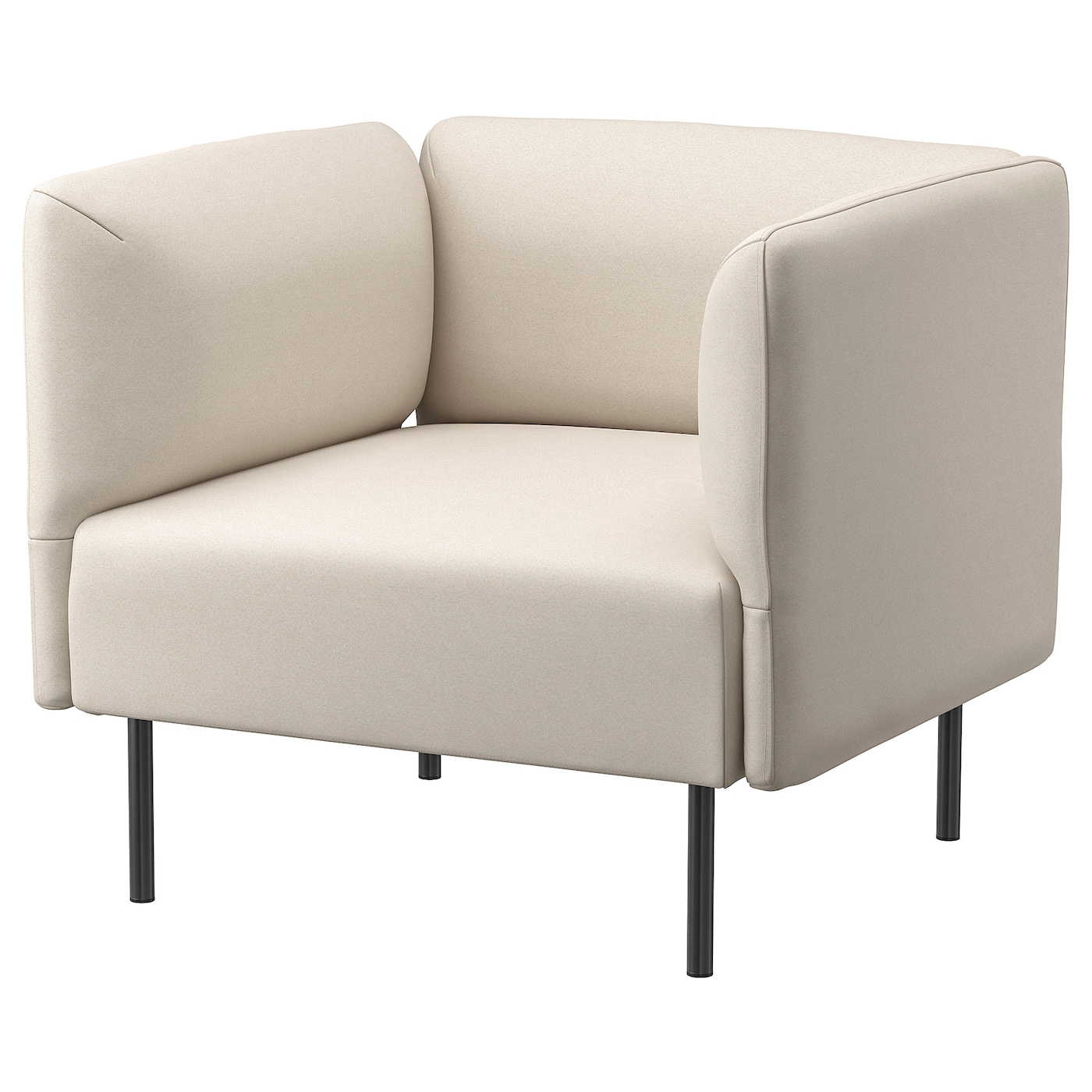 IKEA LILLEHEM fotel, Vissle/beżowy metal, Szerokość: 80 cm