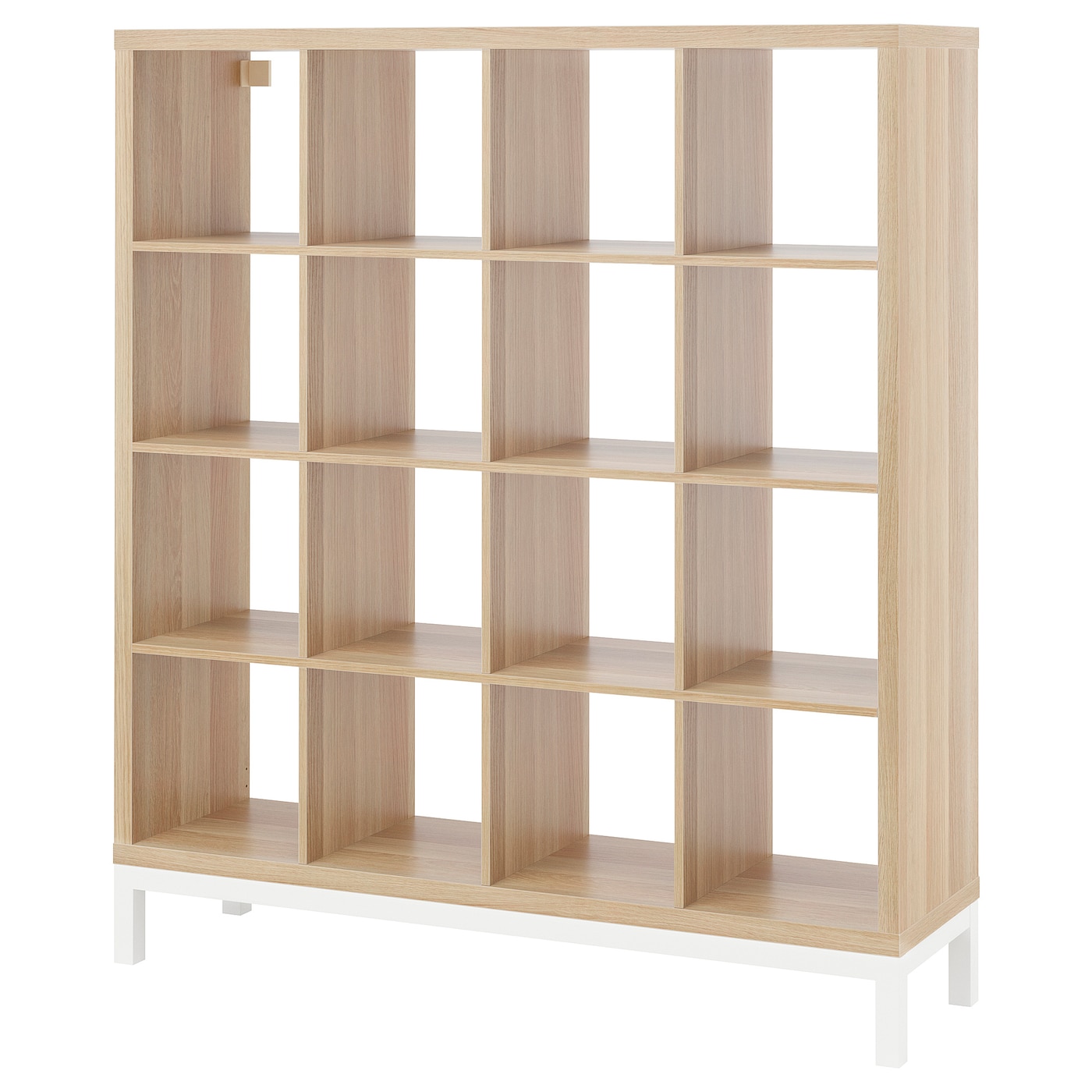 IKEA KALLAX regał z ramą nośną, imitacja dębu bejcowanego na biało/biały, 147x164 cm