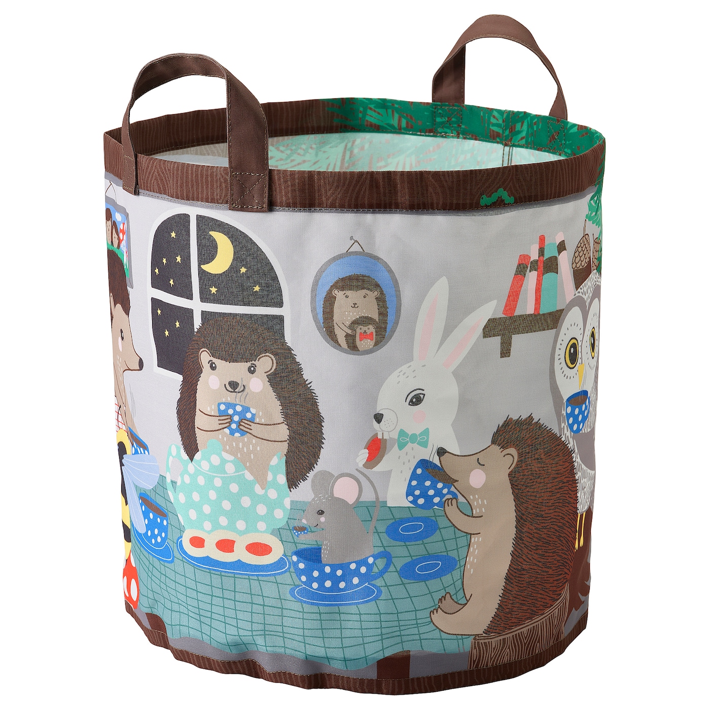 IKEA SKOGSDUVA torba, wzór w zwierzęta leśne/wielobarwny, Średnica: 41 cm
