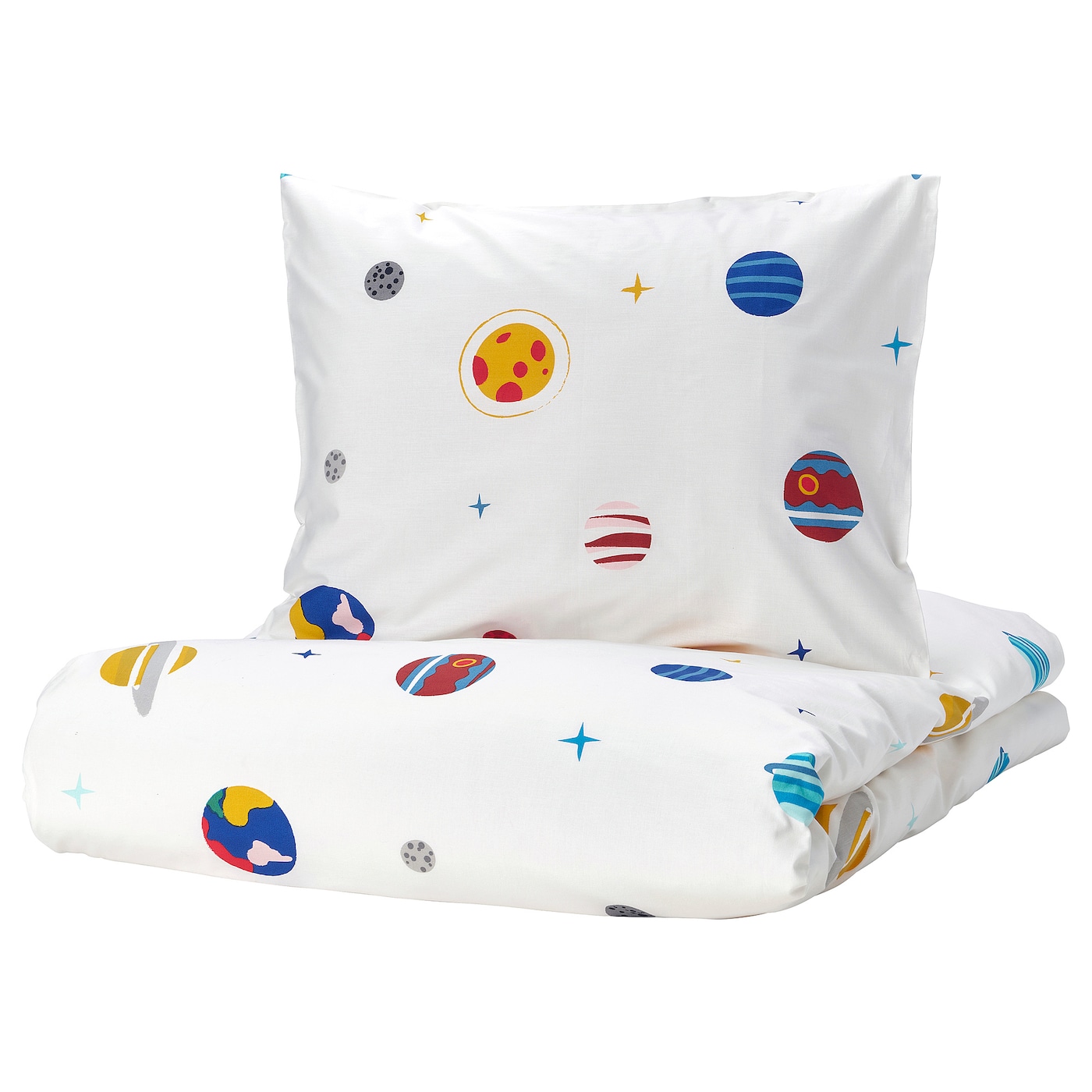 IKEA AFTONSPARV poszwa na kołdrę i poszewka, kosmos/wielobarwny, 150x200/50x60 cm