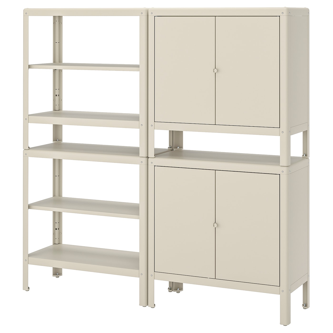 IKEA KOLBJÖRN regał z 2 szafkami, beżowy, 161x37x161 cm