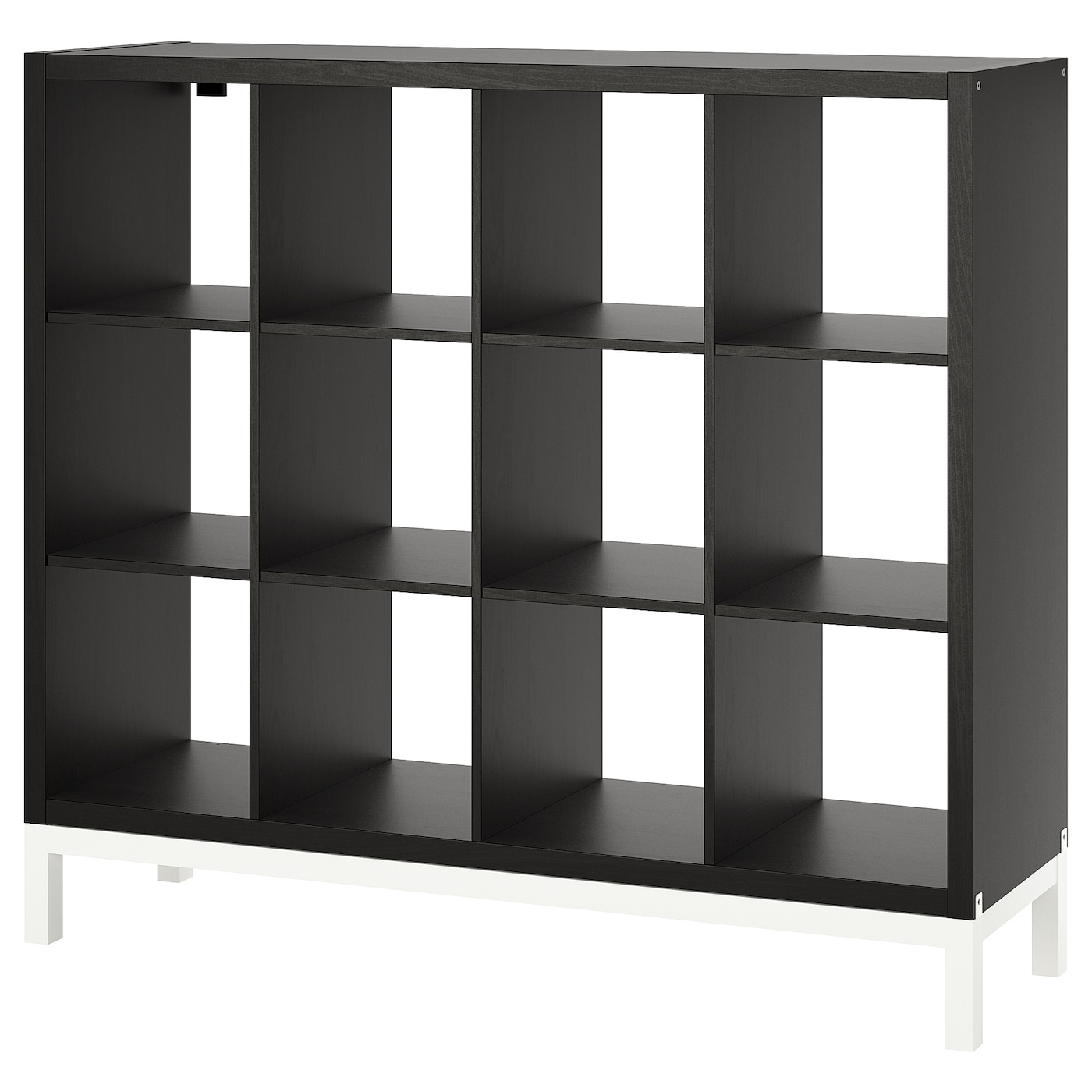 IKEA KALLAX regał z ramą nośną, czarnybrąz/biały, 147x129 cm