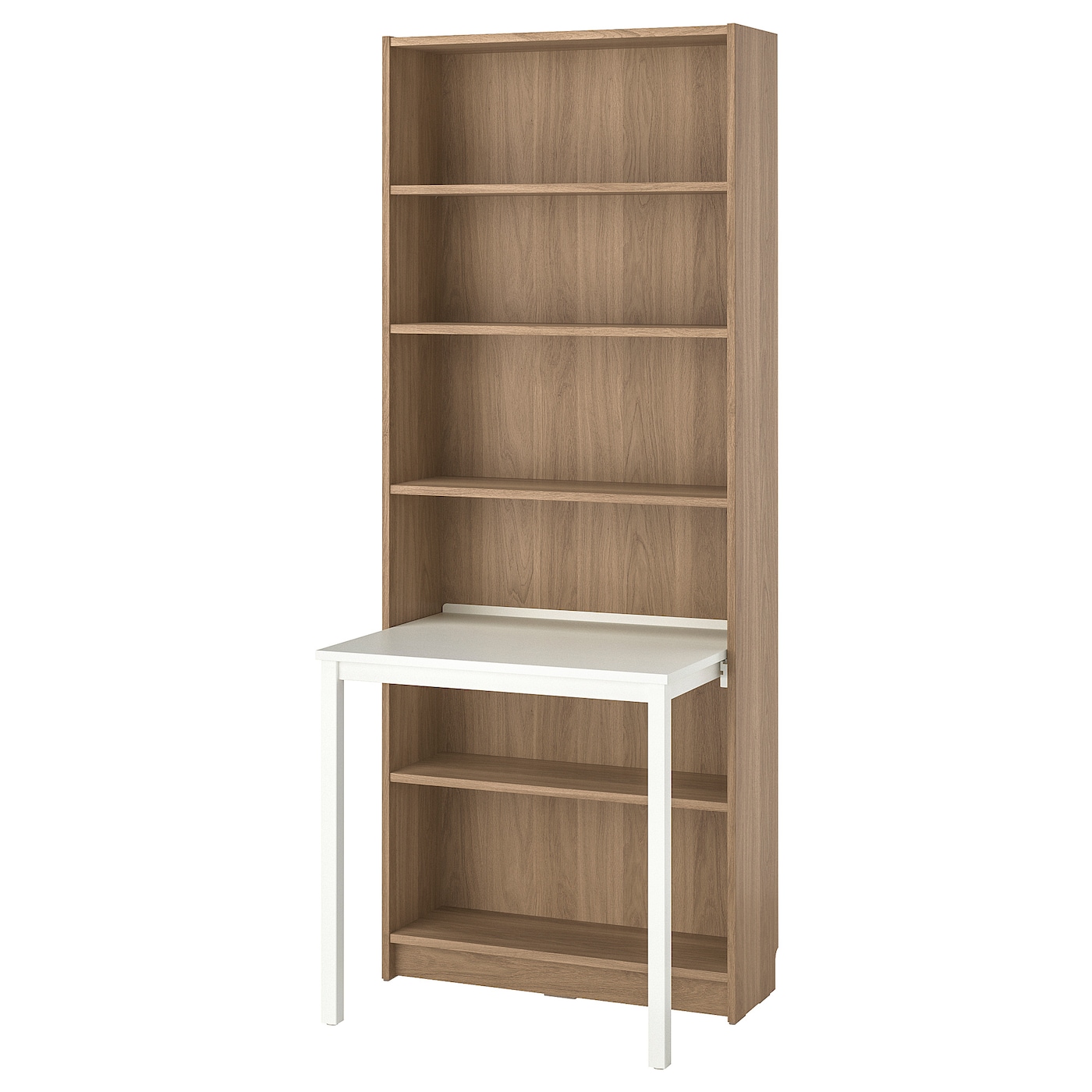 IKEA BILLY regał z biurkiem, imit. dębu/biały, 80x202 cm