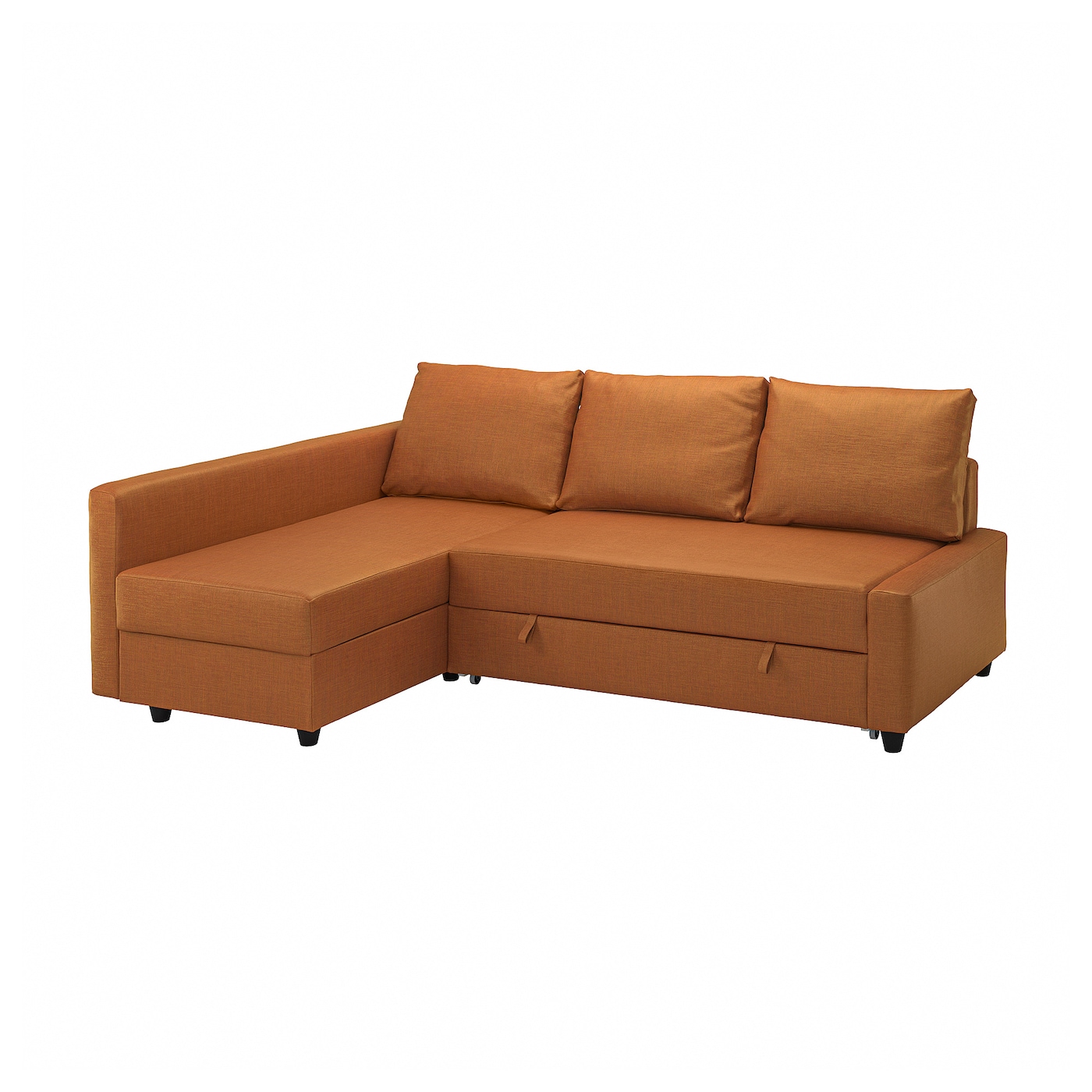 IKEA FRIHETEN narożnik z funkcją spania, Faringe brązowopomarańczowy, Głębokość: 151 cm