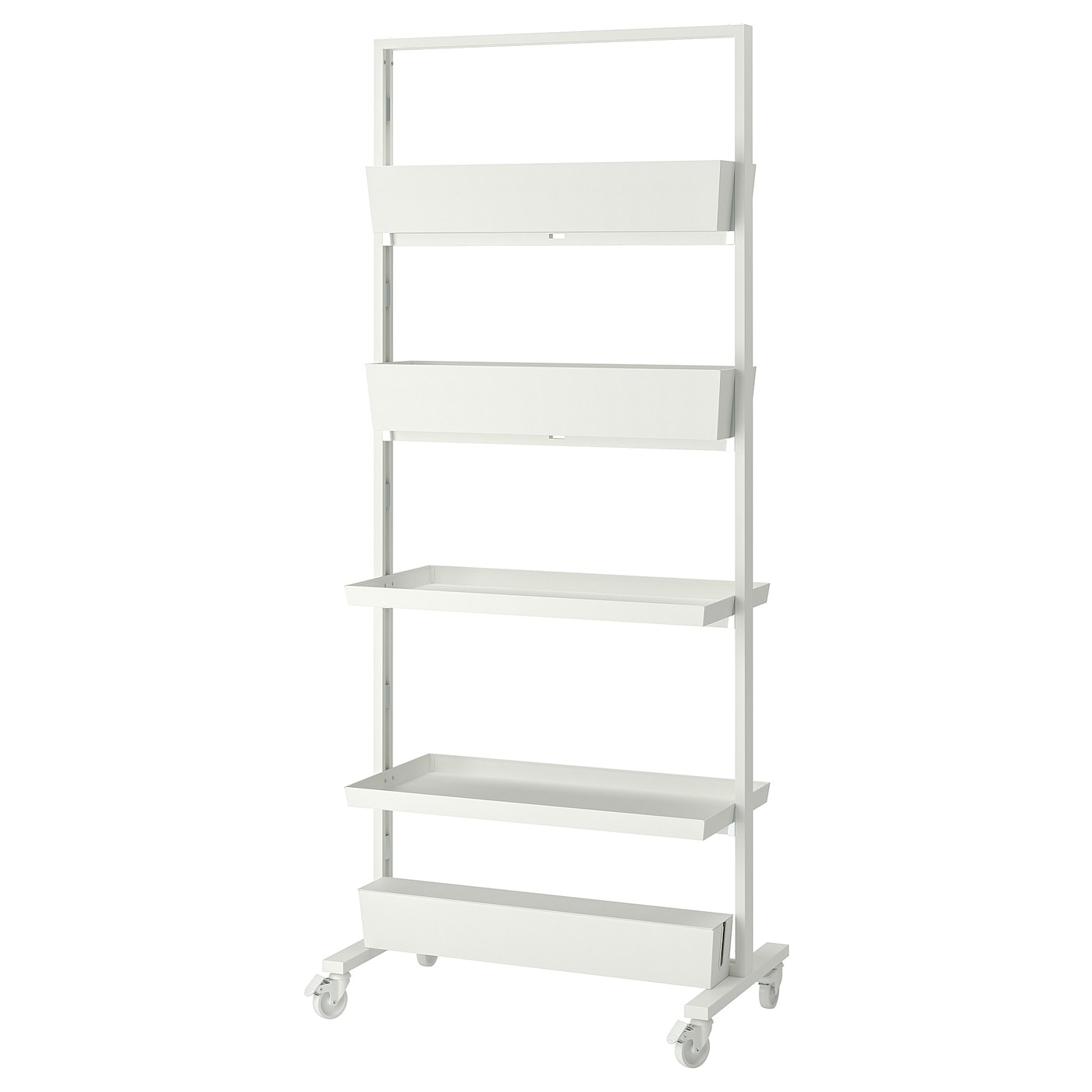 IKEA MITTZON rama z kółkami/półka/org na kable, biały, 85x205 cm