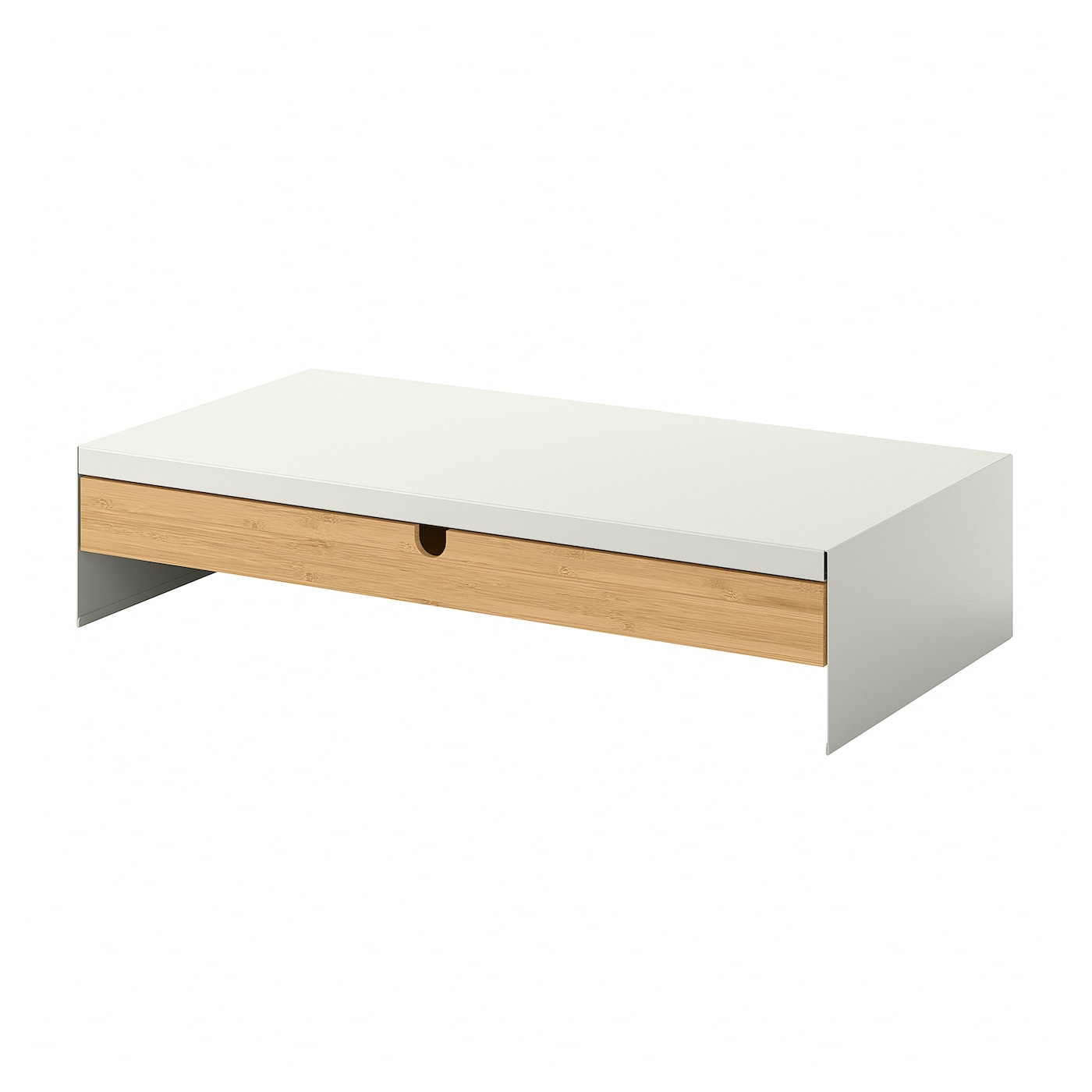 IKEA ELLOVEN podstawka pod monitor z szufladą, biały, Szerokość: 47 cm