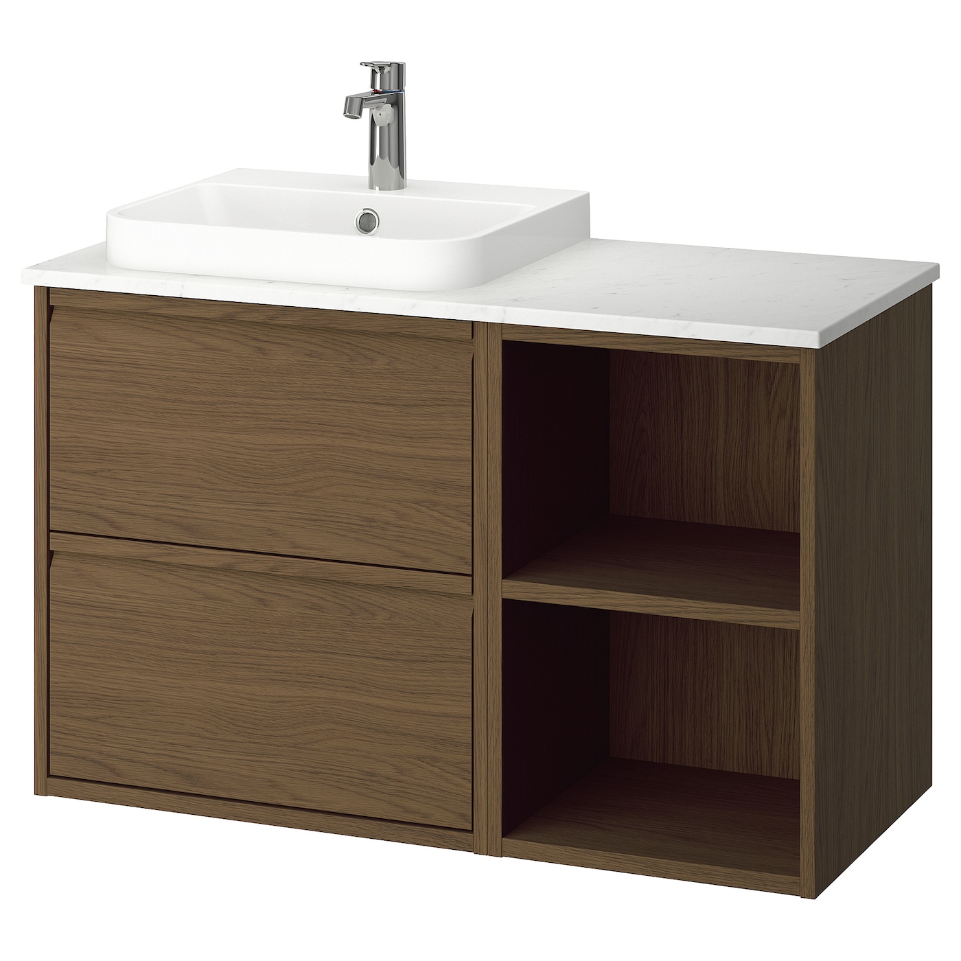 IKEA ÄNGSJÖN / BACKSJÖN szafka pod umyw/umywalka/bateria, brązowy imit. dębu, 102x49x71 cm