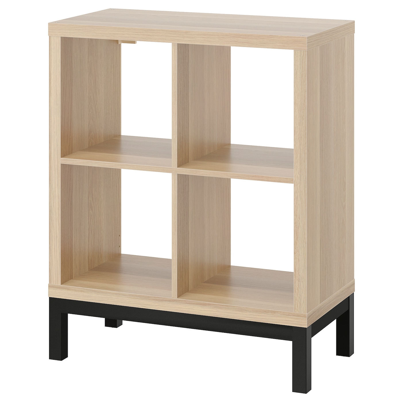 IKEA KALLAX regał z ramą nośną, imitacja dębu bejcowanego na biało/czarny, 77x94 cm