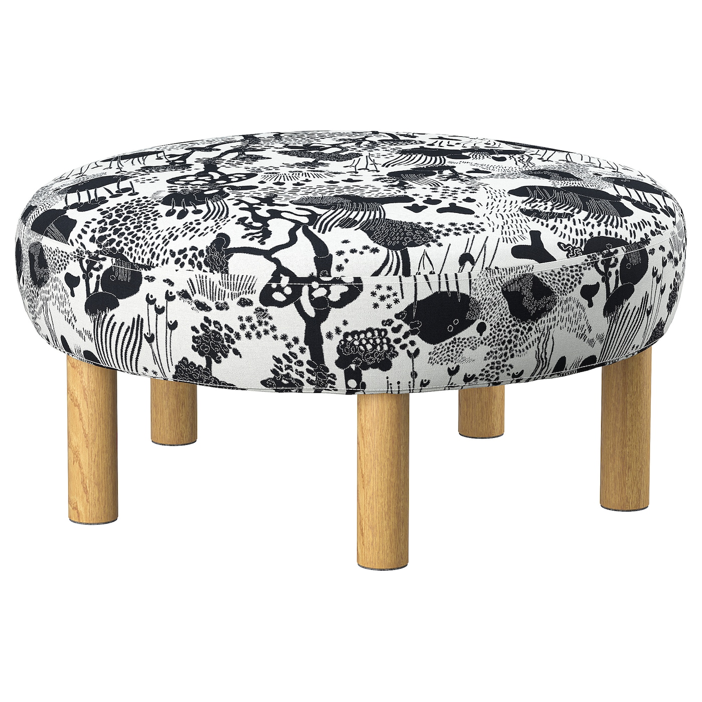 IKEA STOCKHOLM 2025 puf, czarny/biały, Średnica: 80 cm