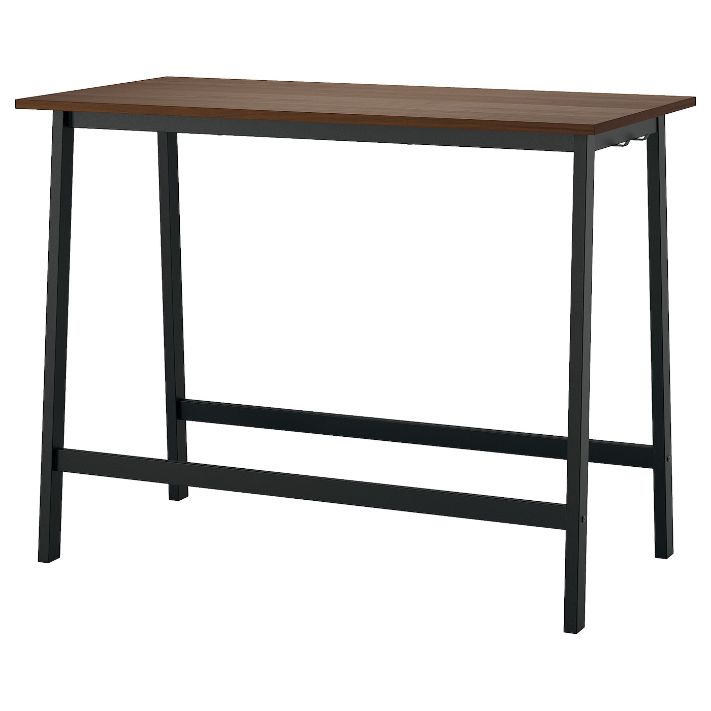 IKEA MITTZON stół konferencyjny, okleina orzechowa/czarny, 140x68x105 cm