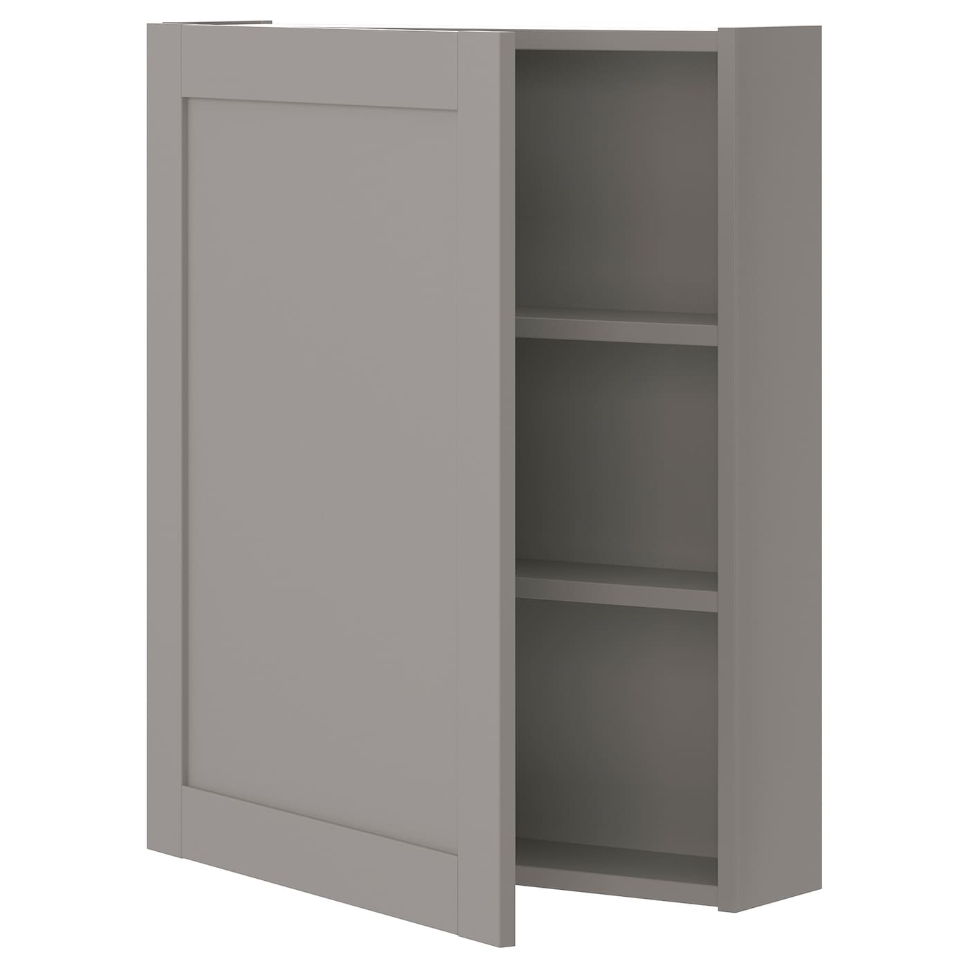 IKEA ENHET szafka wisząca 2półki/drzwi, szary/szary rama, 60x17x75 cm