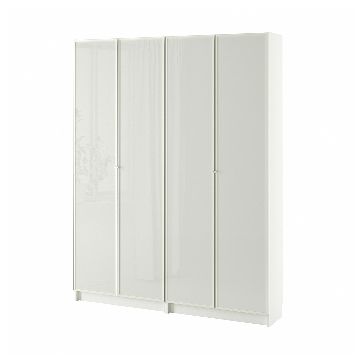IKEA BILLY / HÖGBO kombinacja regałowa szklane drzwi, biały, 160x202 cm
