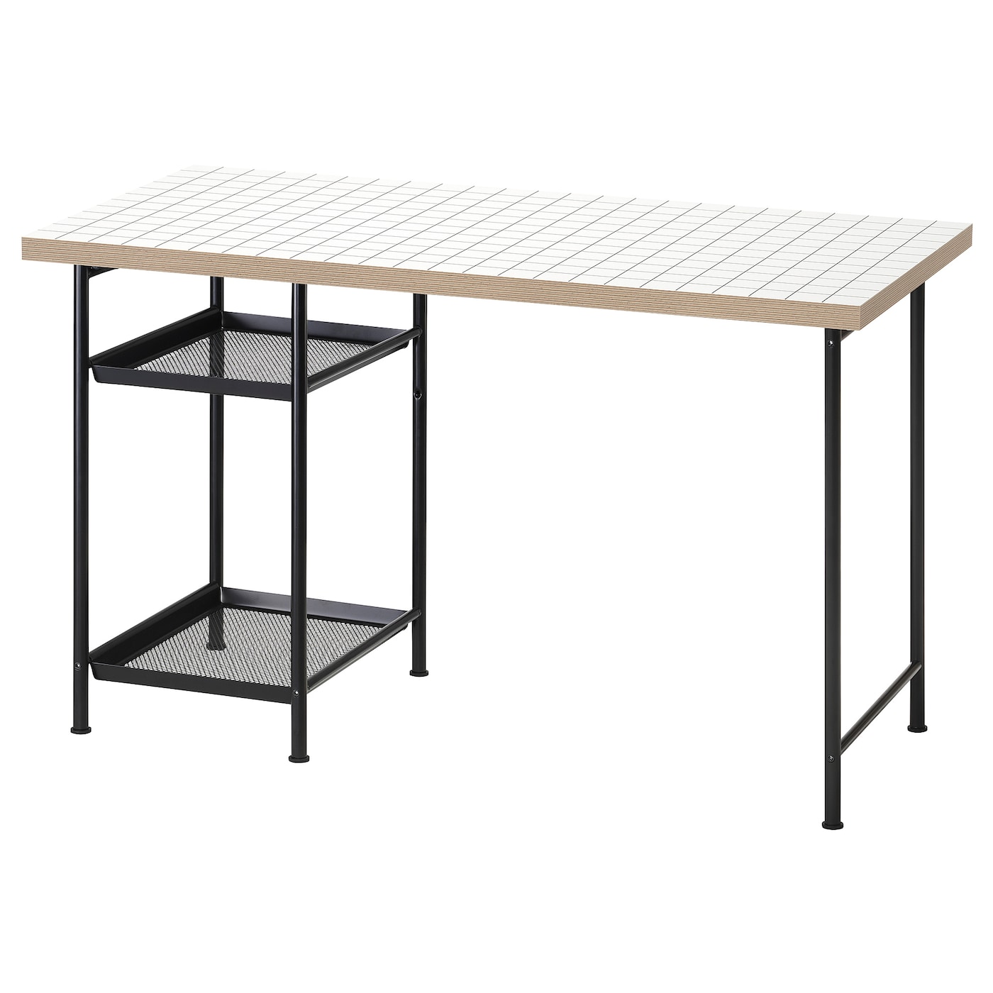 IKEA LAGKAPTEN / SPÄND biurko, biały antracyt/czarny, 120x60 cm