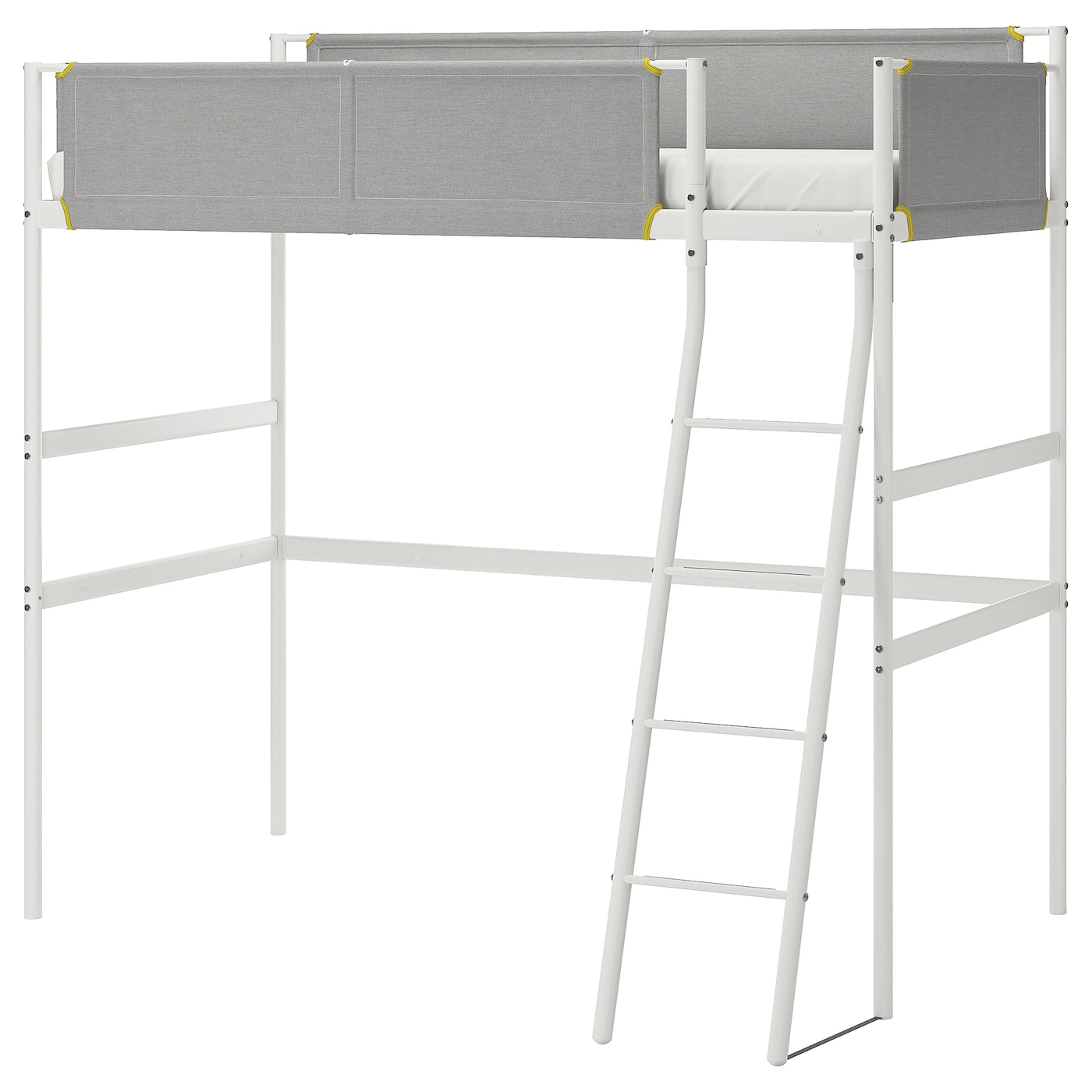 IKEA VITVAL rama łóżka na antresoli, biały/jasnoszary, 90x200 cm