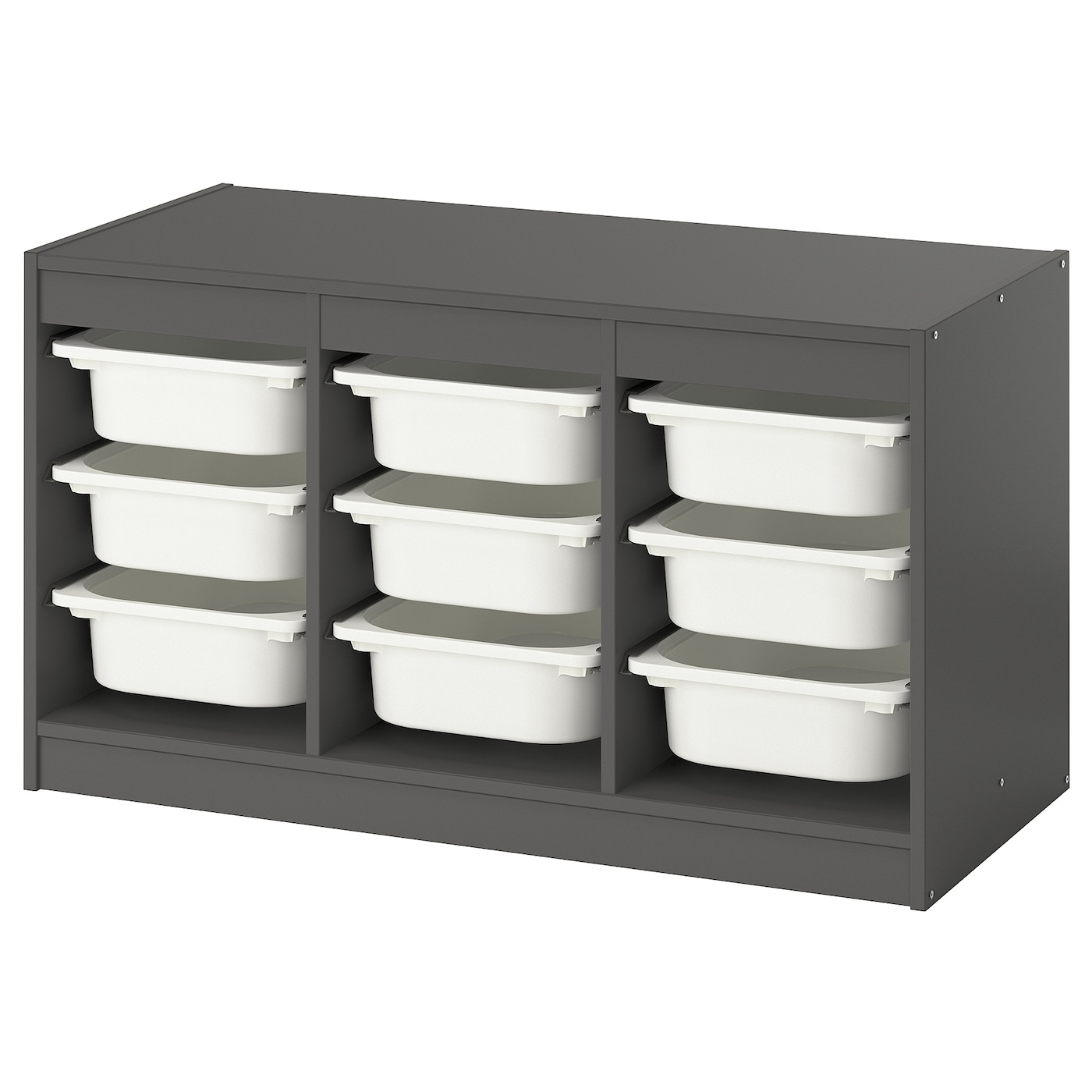 IKEA TROFAST regał z pojemnikami, szary/biały, 99x44x56 cm