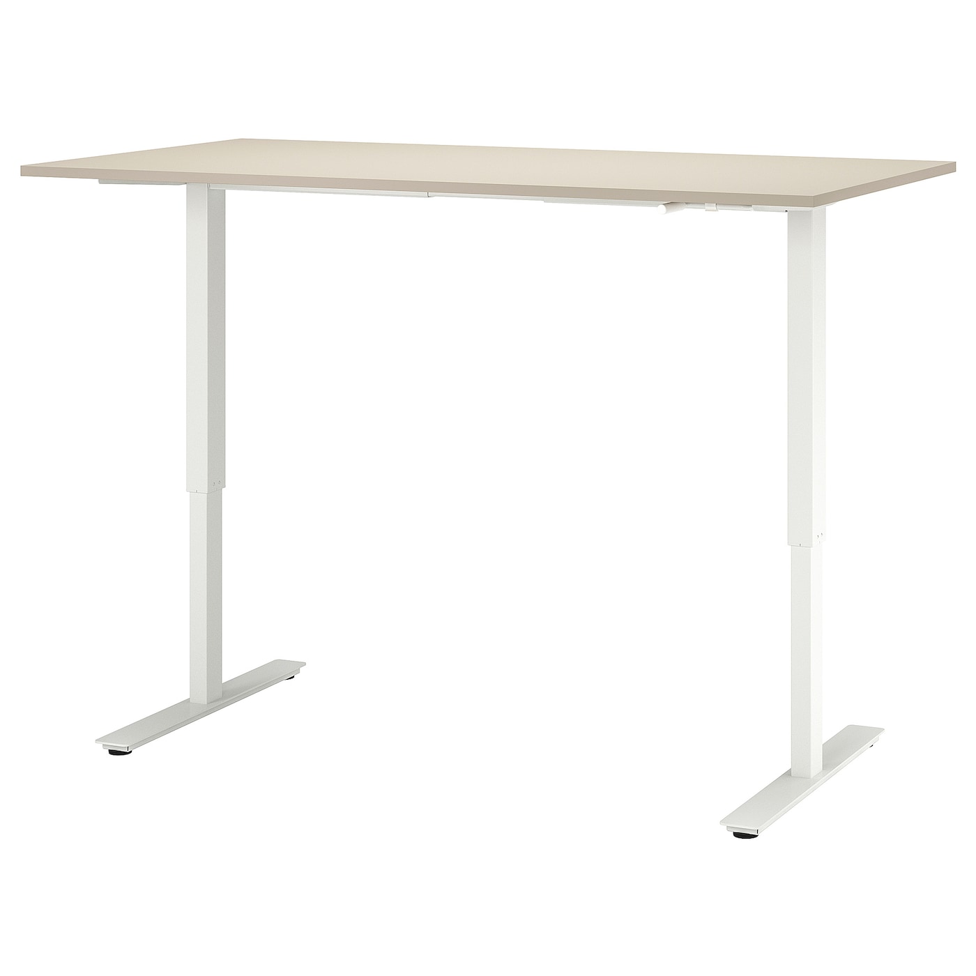 IKEA TROTTEN biurko z regulacją wysokości, beżowy/biały, 160x80 cm