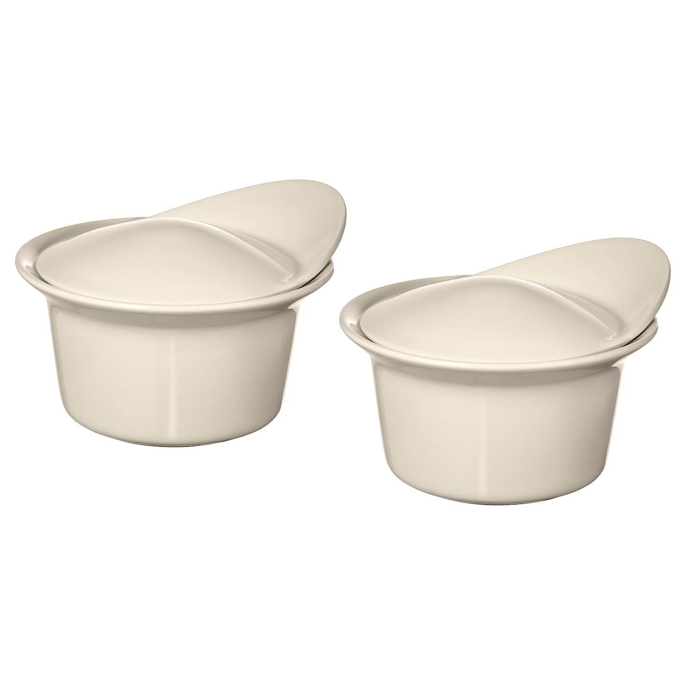 IKEA FÄRGKLAR naczynie żaroodporne z pokrywką, z połyskiem beżowy, 0.2 l