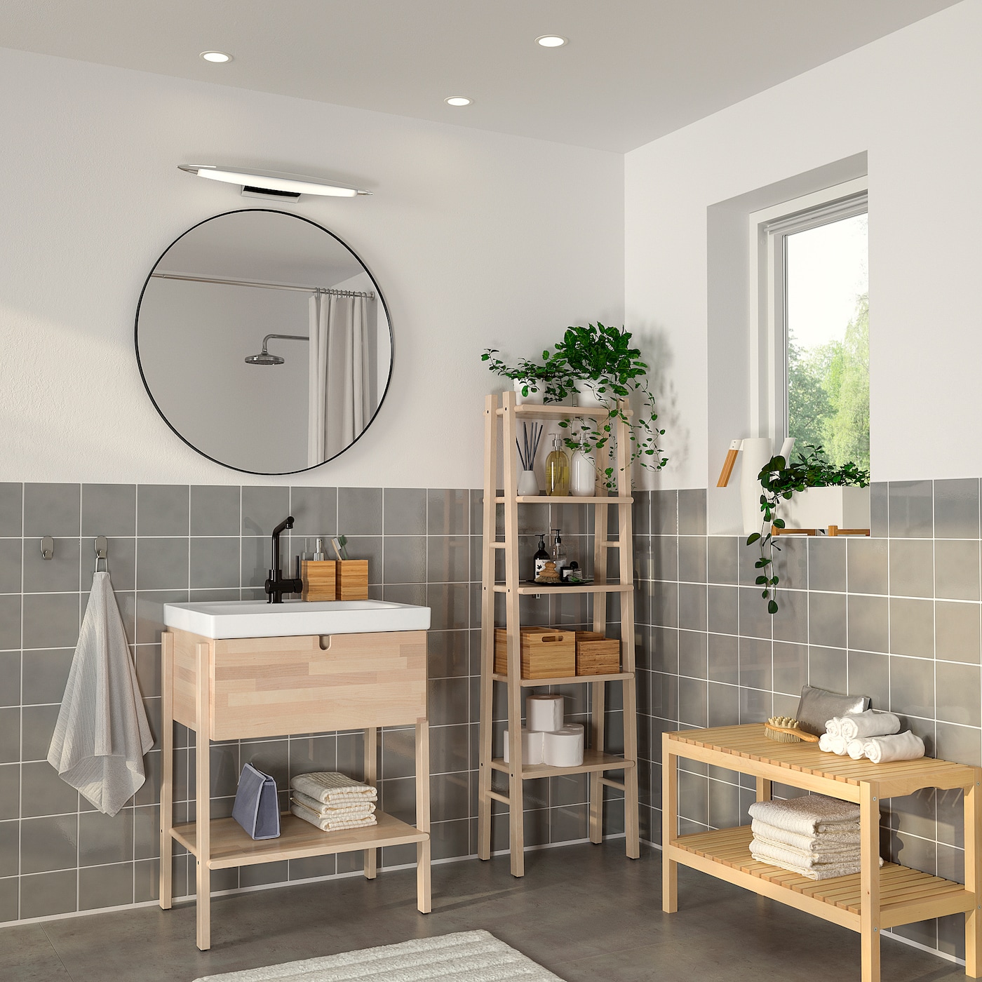 IKEA LINDBYN lustro, czarny, 80 cm