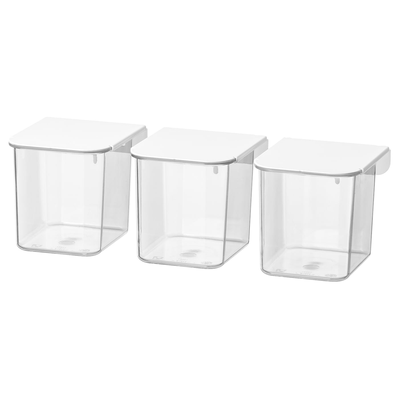 IKEA SKÅDIS pojemnik z pokrywą, biały, Szerokość: 7 cm