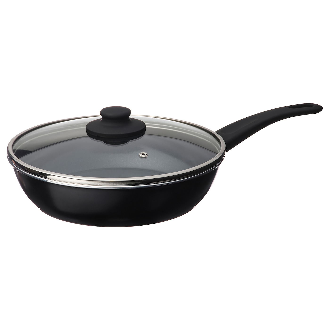 IKEA HEMLAGAD patelnia z pokrywką, powłoka zapobiegająca przywieraniu czarny, 26 cm