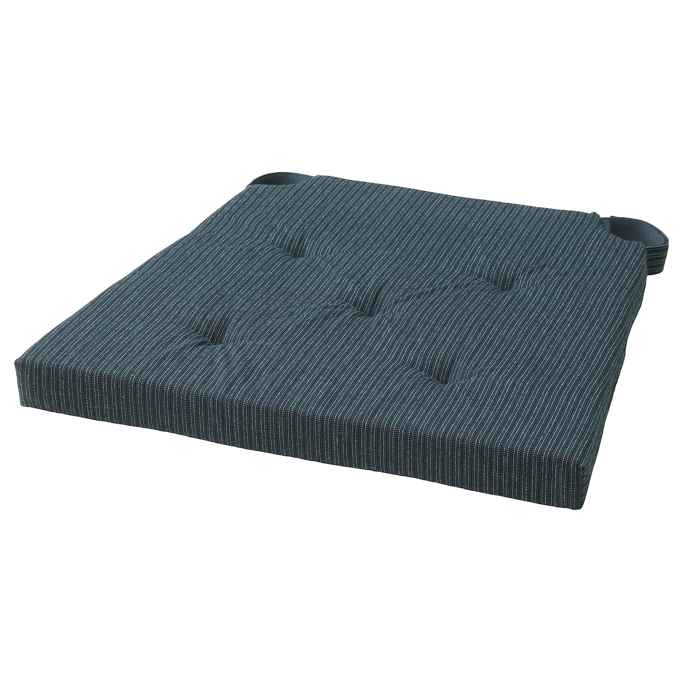 IKEA JUSTINA poduszka na krzesło, granatowy/w paski, 42/35x40x4 cm
