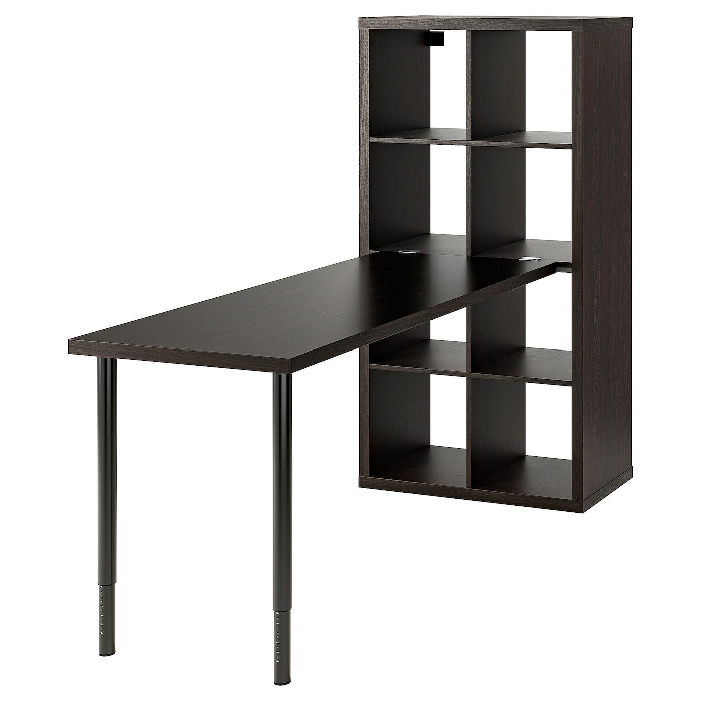 IKEA KALLAX / LAGKAPTEN biurko, czarny/czarnybrąz, 77x179x147 cm