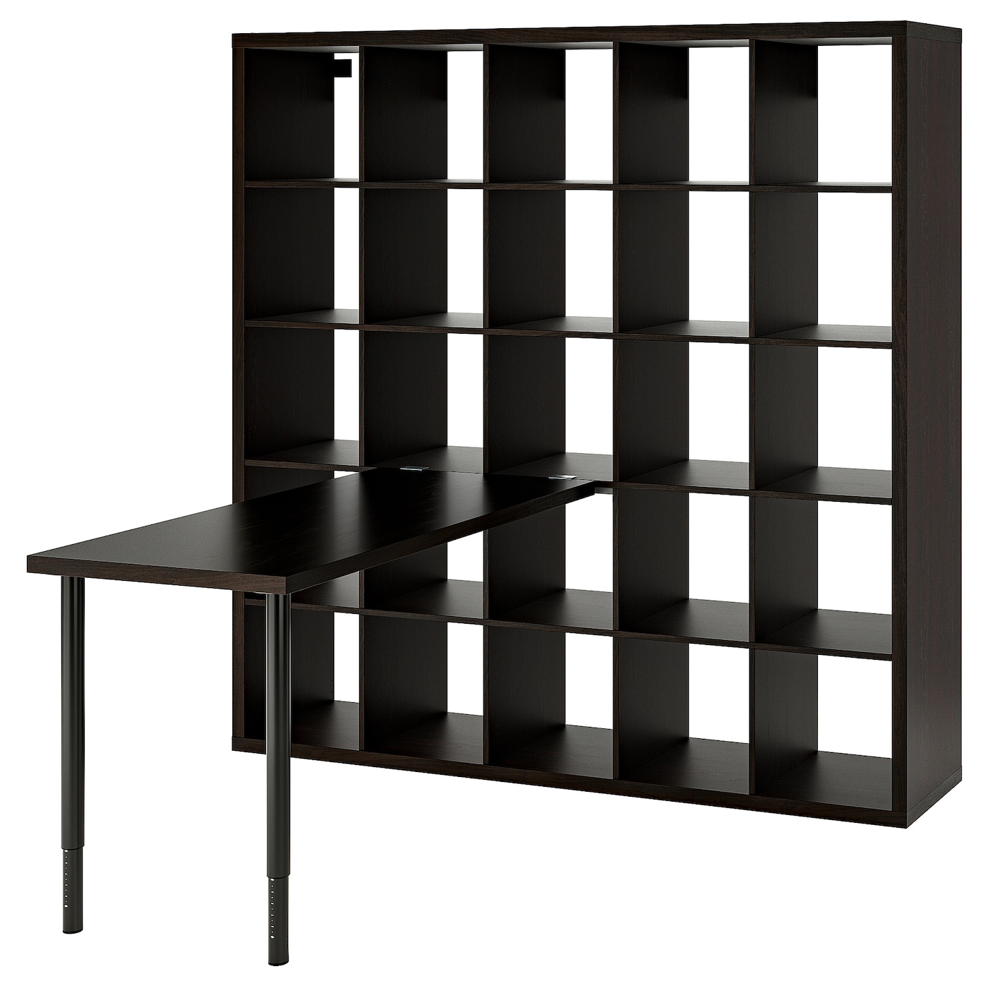 IKEA KALLAX / LAGKAPTEN biurko, czarny/czarnybrąz, 182x159x182 cm