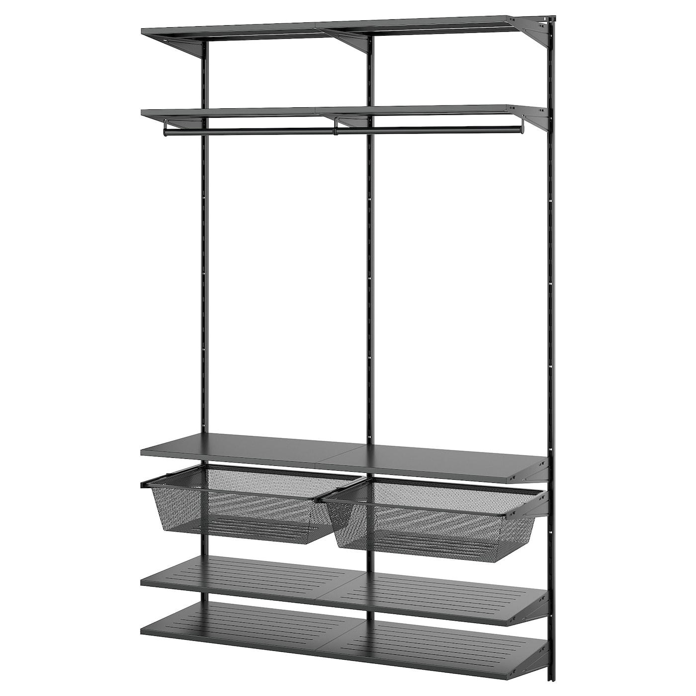 IKEA BOAXEL kombinacja szafy, antracyt/metal, 125x40x201 cm