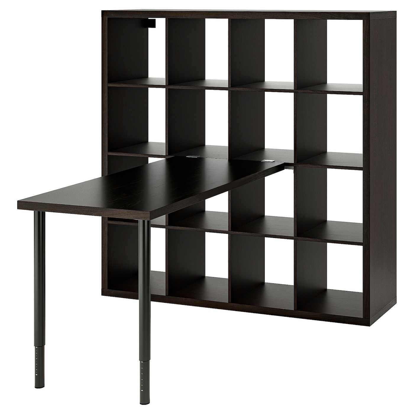 IKEA KALLAX / LAGKAPTEN biurko, czarny/czarnybrąz, 147x159x147 cm