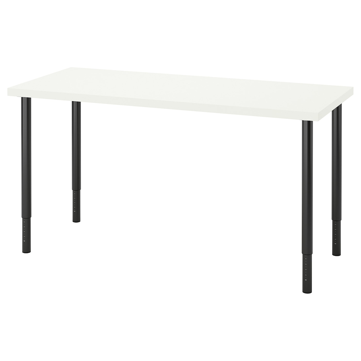 IKEA LAGKAPTEN / OLOV biurko, biały/czarny, 140x60 cm