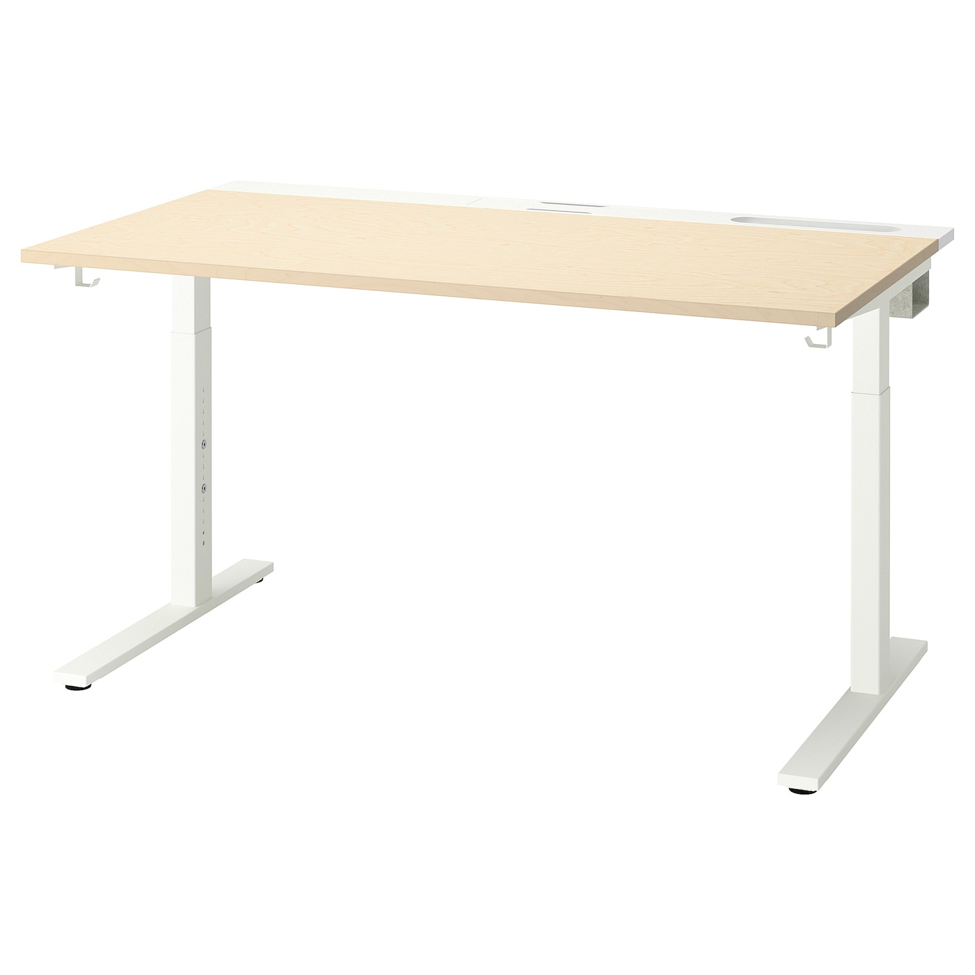 IKEA MITTZON biurko, okl brzoz/biały, 140x80 cm