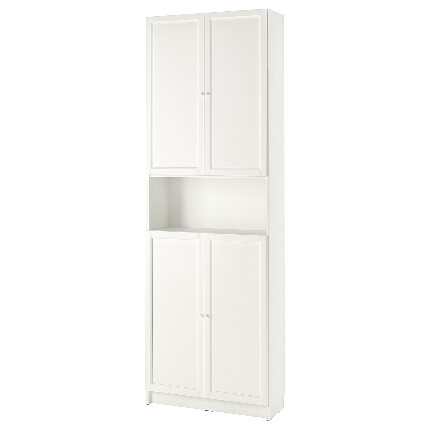 IKEA BILLY / OXBERG regał z drzwiami/nadstawką, biały, 80x30x237 cm