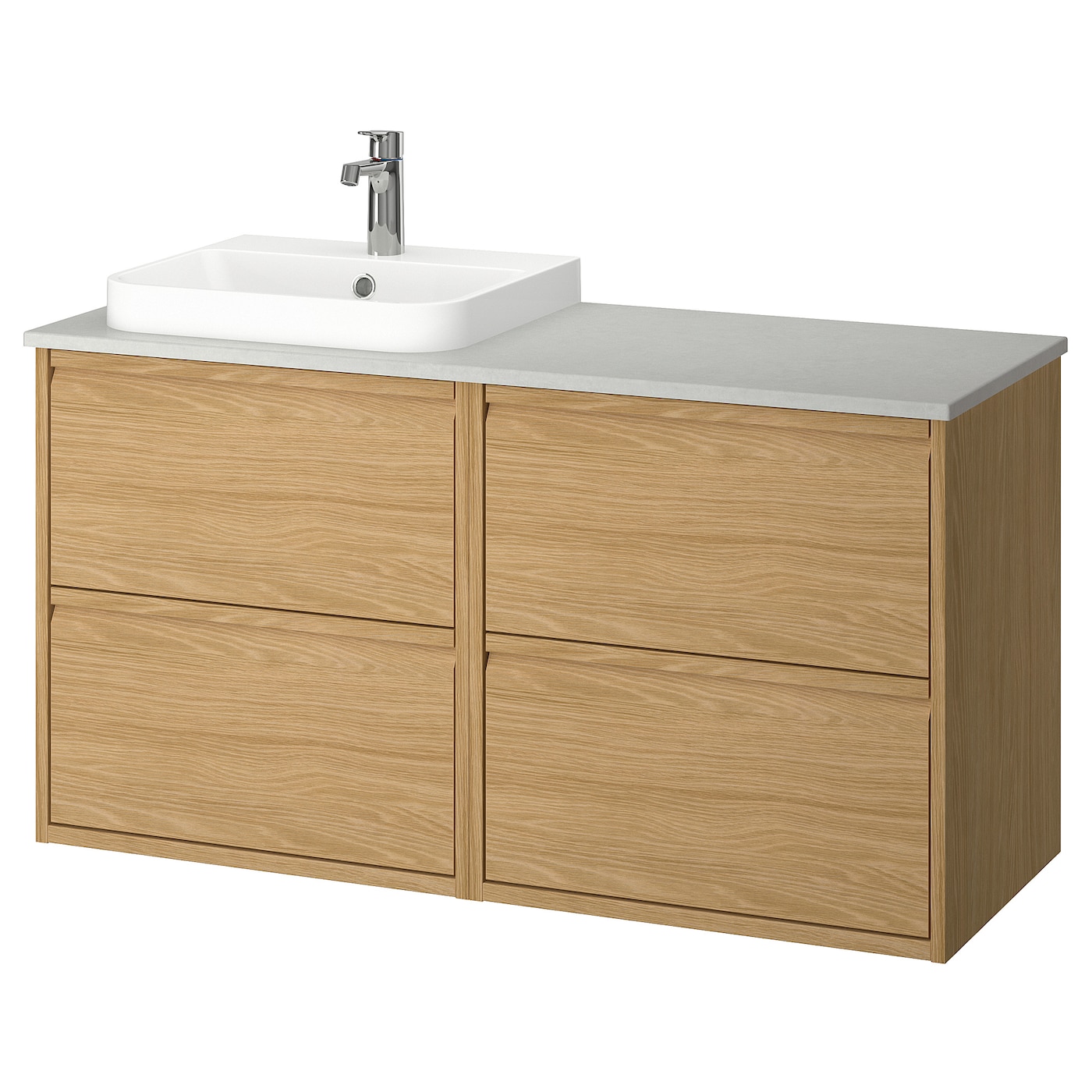 IKEA ÄNGSJÖN / BACKSJÖN szafka pod umyw/umywalka/bateria, imit. dębu, 122x49x71 cm